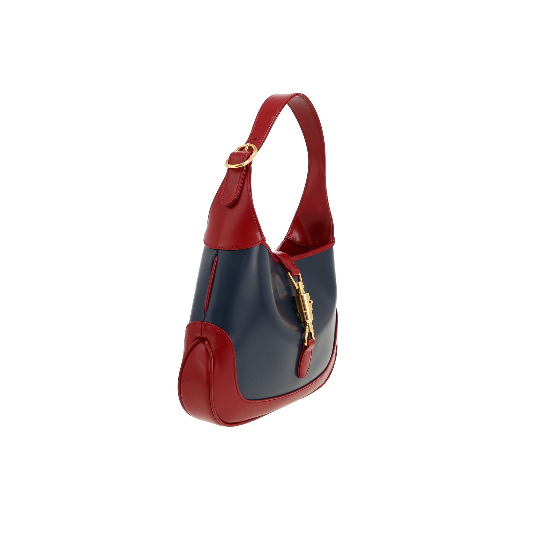Sac à main Gucci  Jackie en cuir bleu-marine et rouge