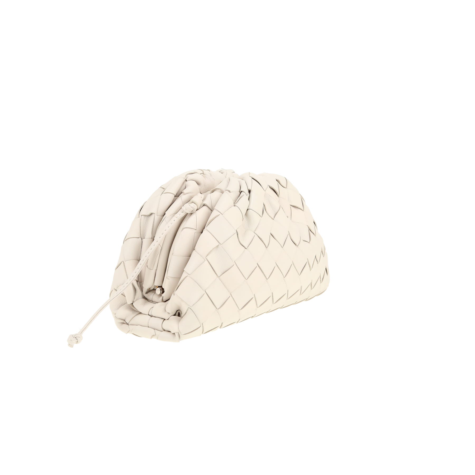 Bottega Veneta  Pouch mini  shoulder bag  in white intrecciato leather