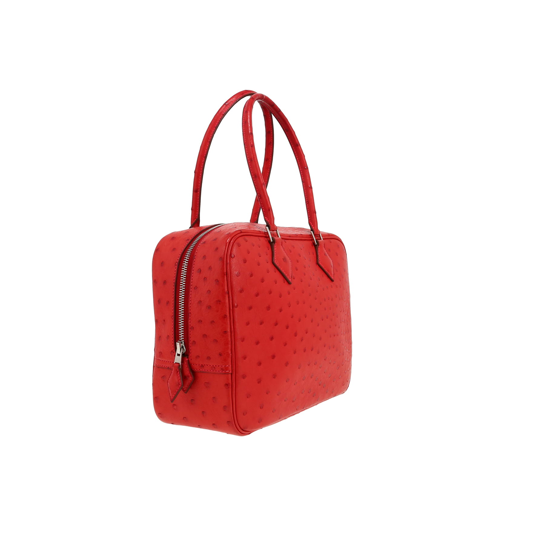 Hermès  Plume handbag  in red Vif ostrich leather