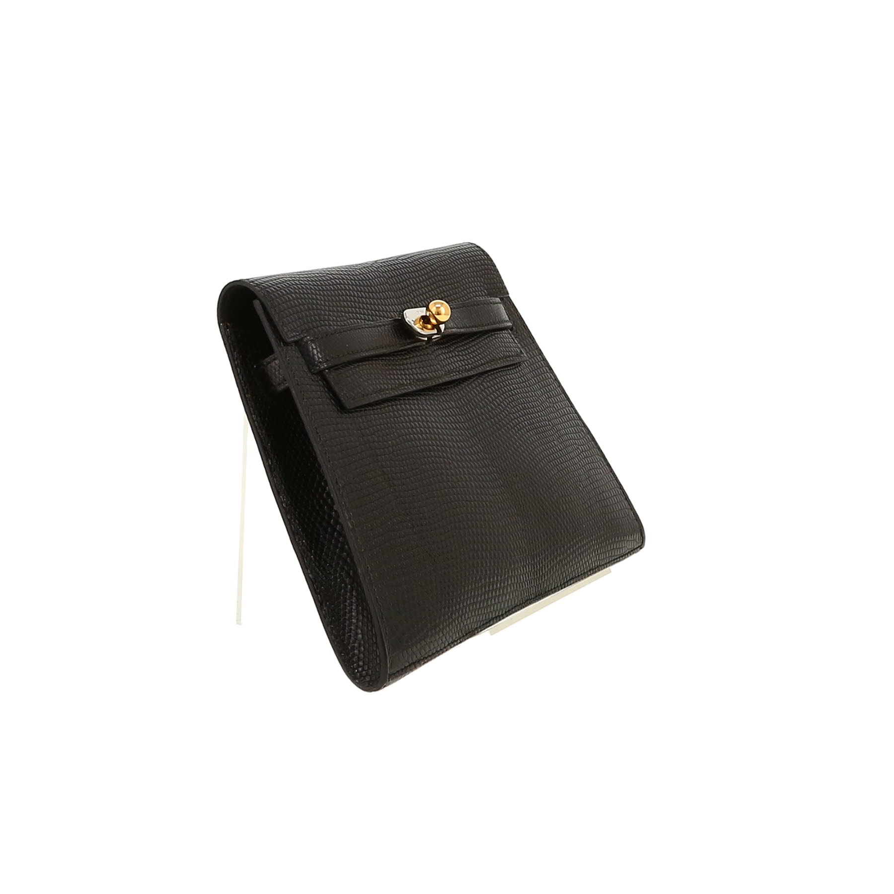 Hermès   pouch  in black lizzard