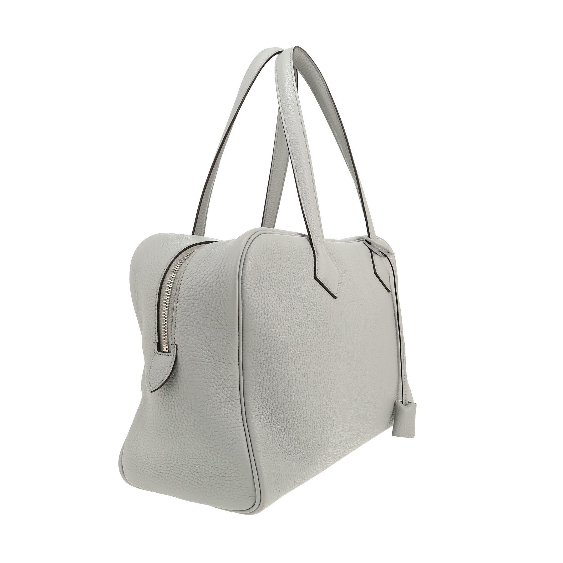 Hermès  Victoria handbag  in Bleu Lin togo leather