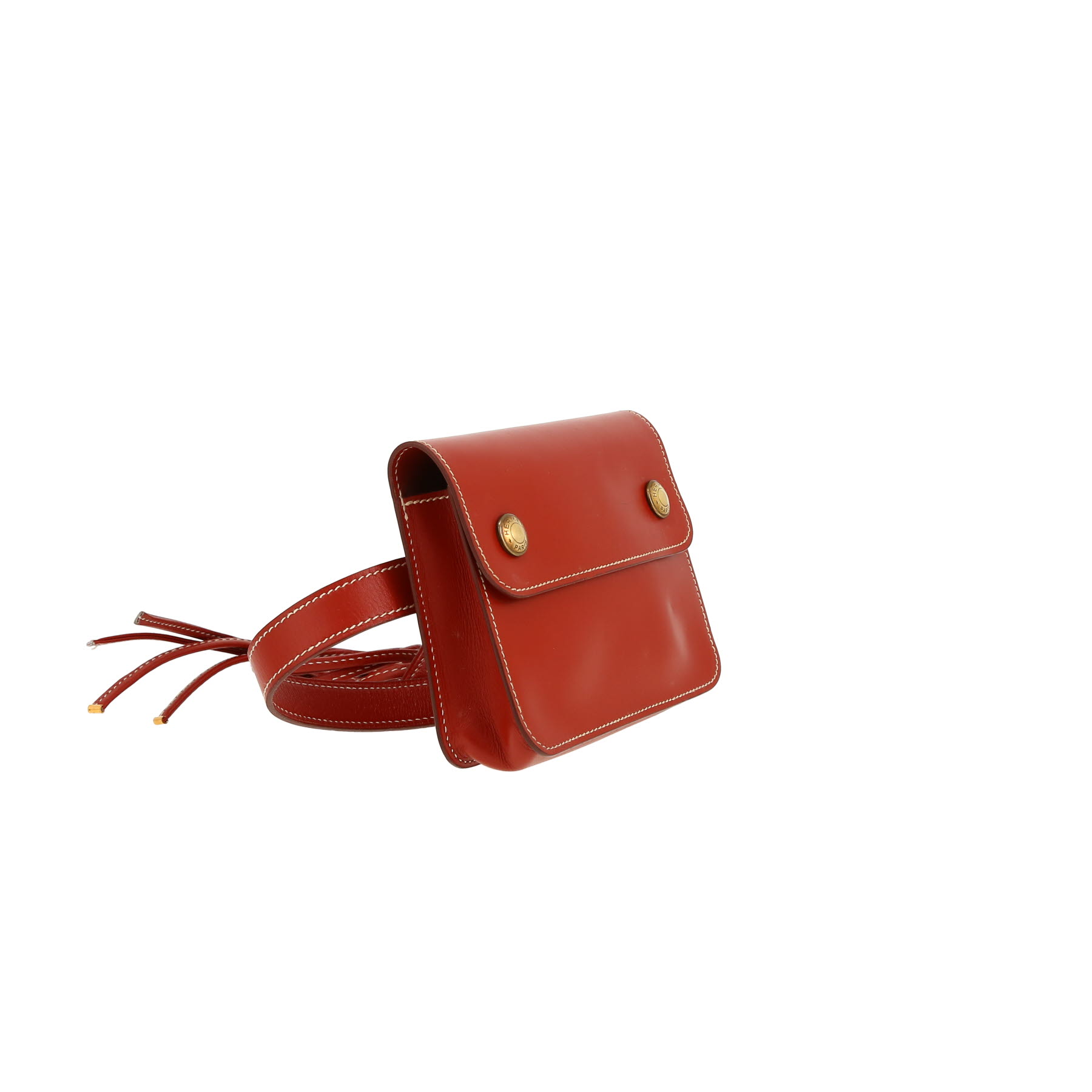 Pochette-ceinture Hermès  Floride en cuir box rouge-brique