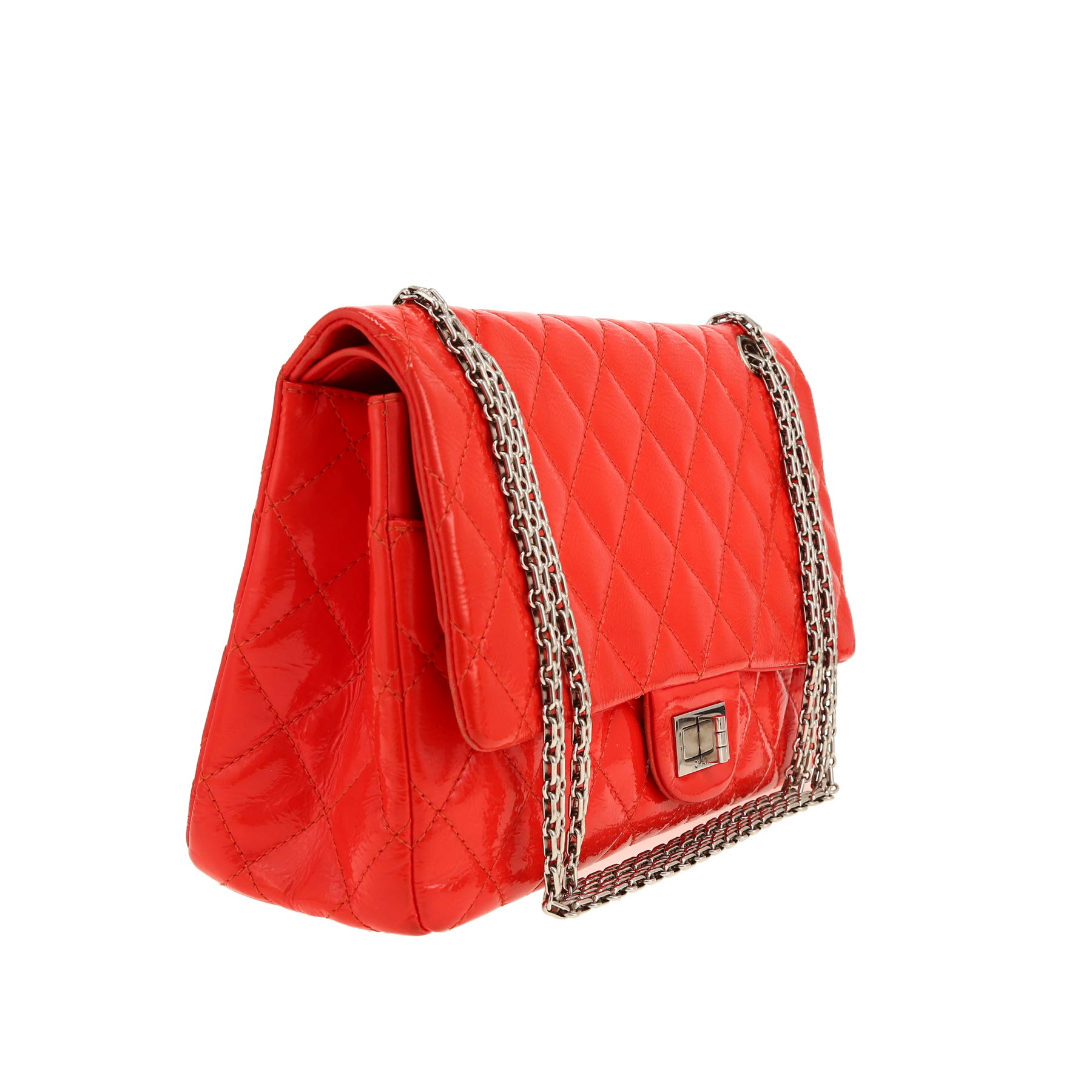 Sac bandoulière Chanel  2.55 en cuir verni matelassé rouge