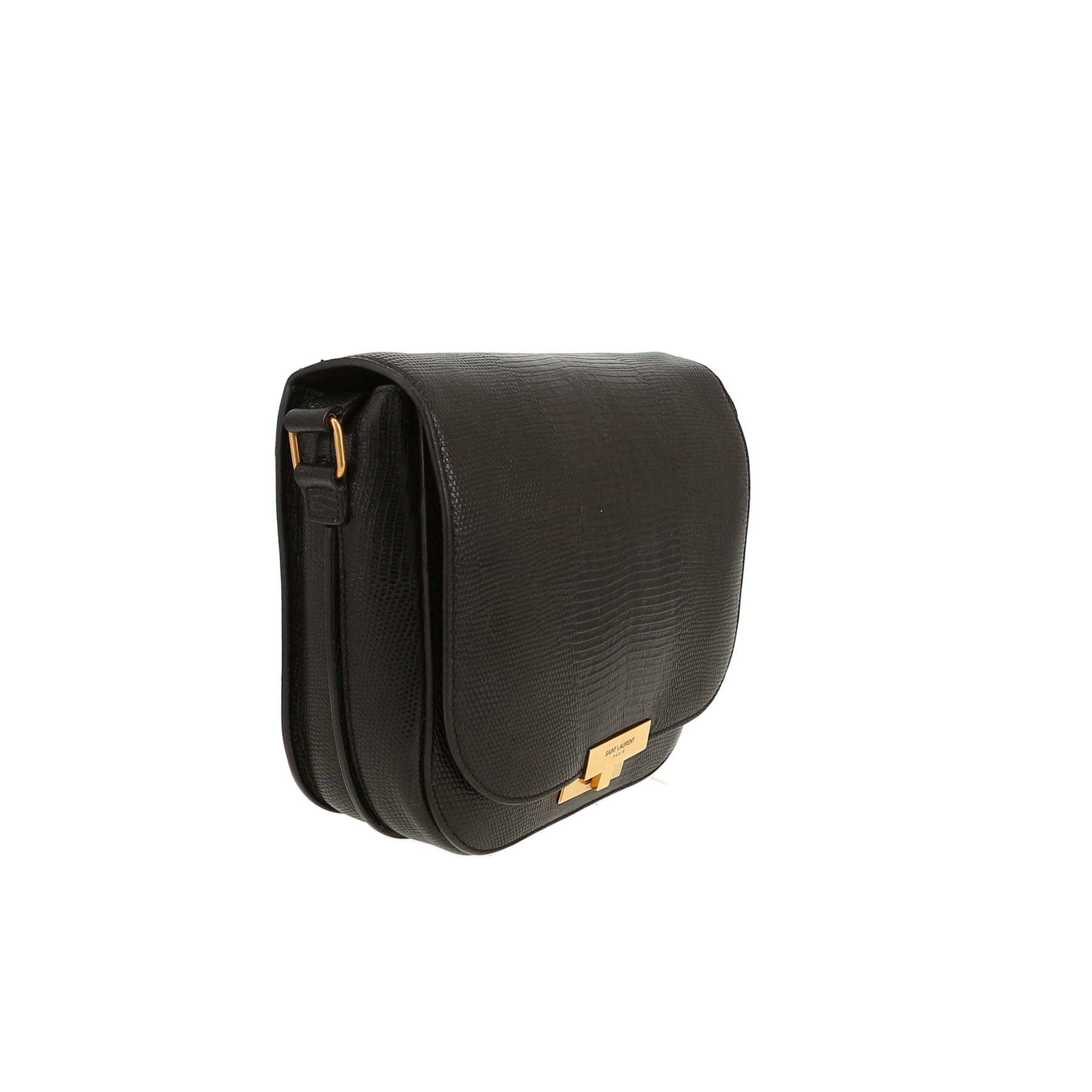 Borsa a tracolla Saint Laurent  Betty in lucertola nera e pelle nera