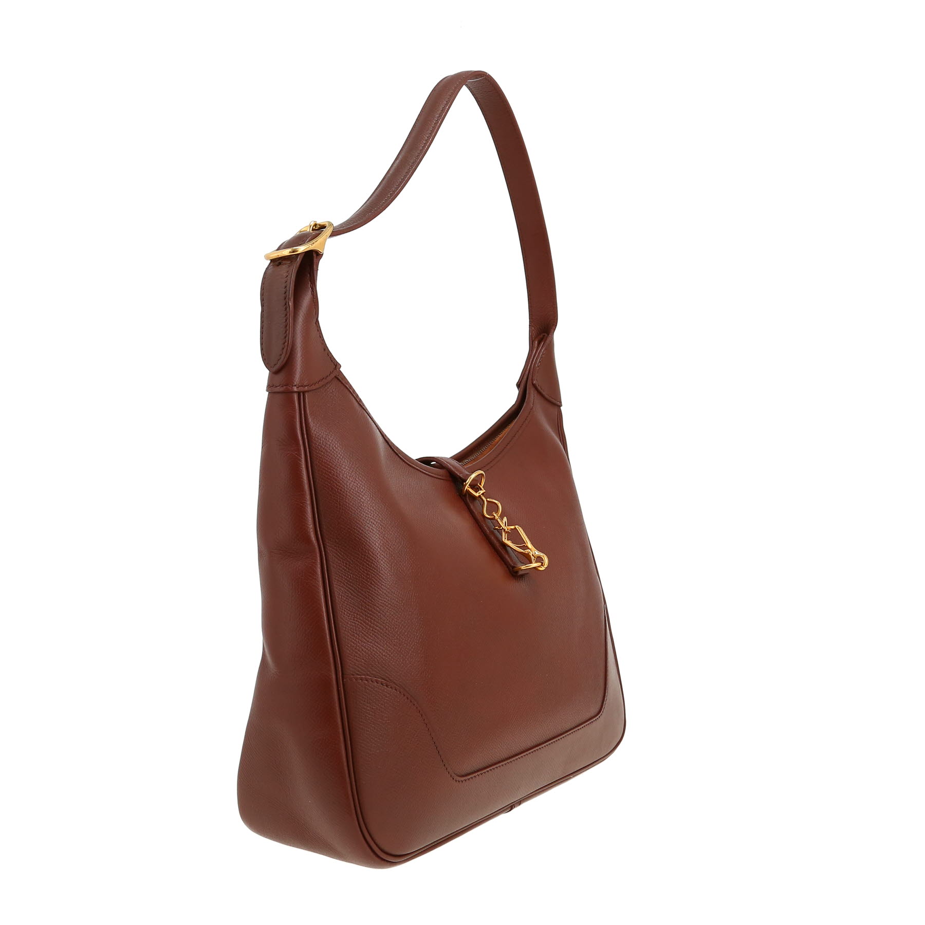 Bolso para llevar al hombro o en la mano Hermès  Trim en cuero Courchevel marrón