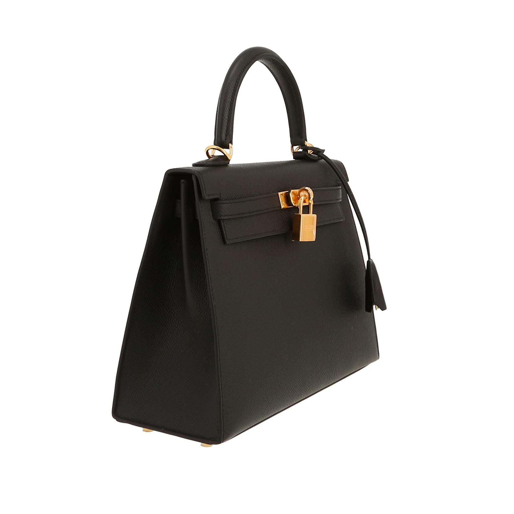 Borsa Hermès  Kelly 25 cm in pelle Epsom nera
