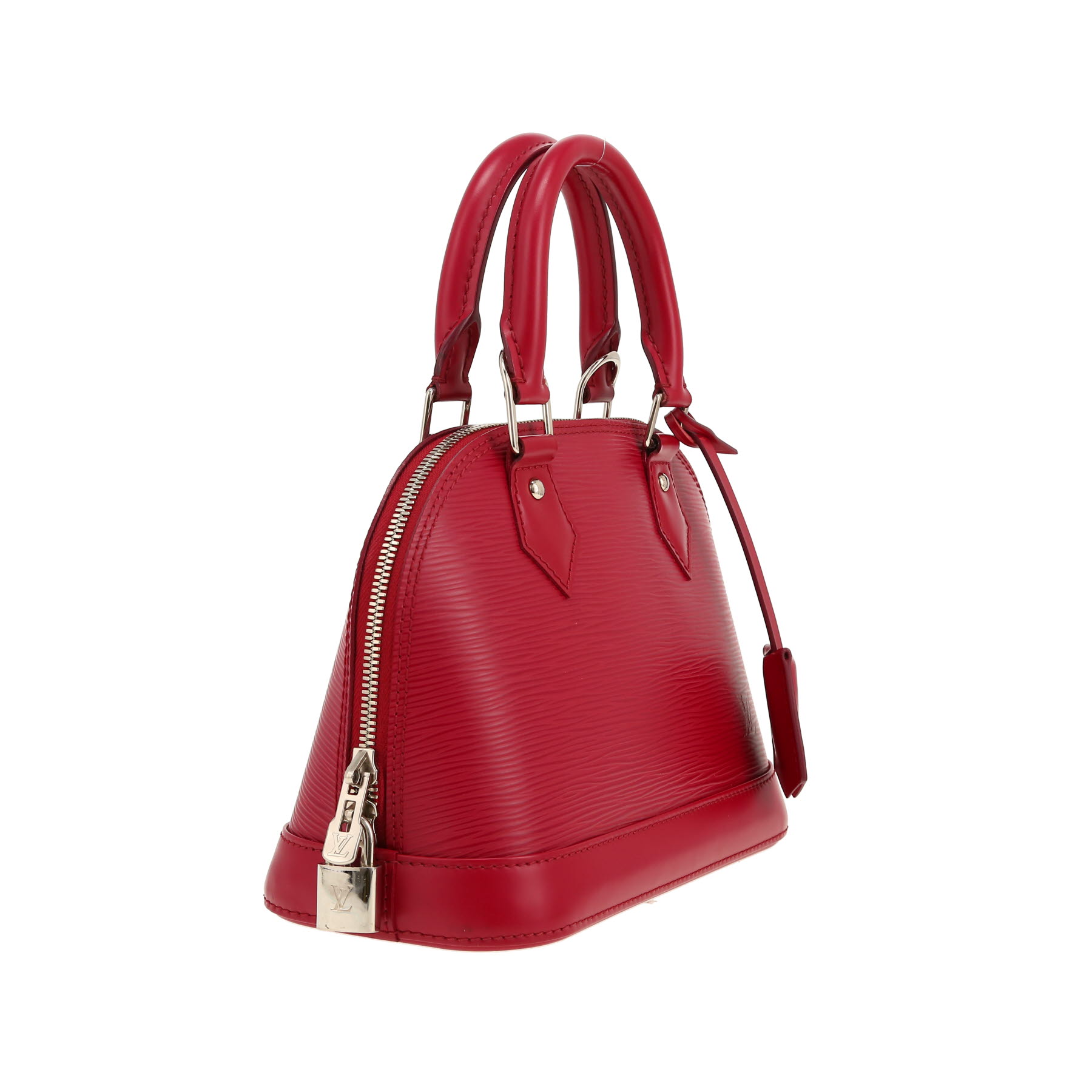 Bolso de mano Louis Vuitton  Alma BB en cuero Epi color frambuesa