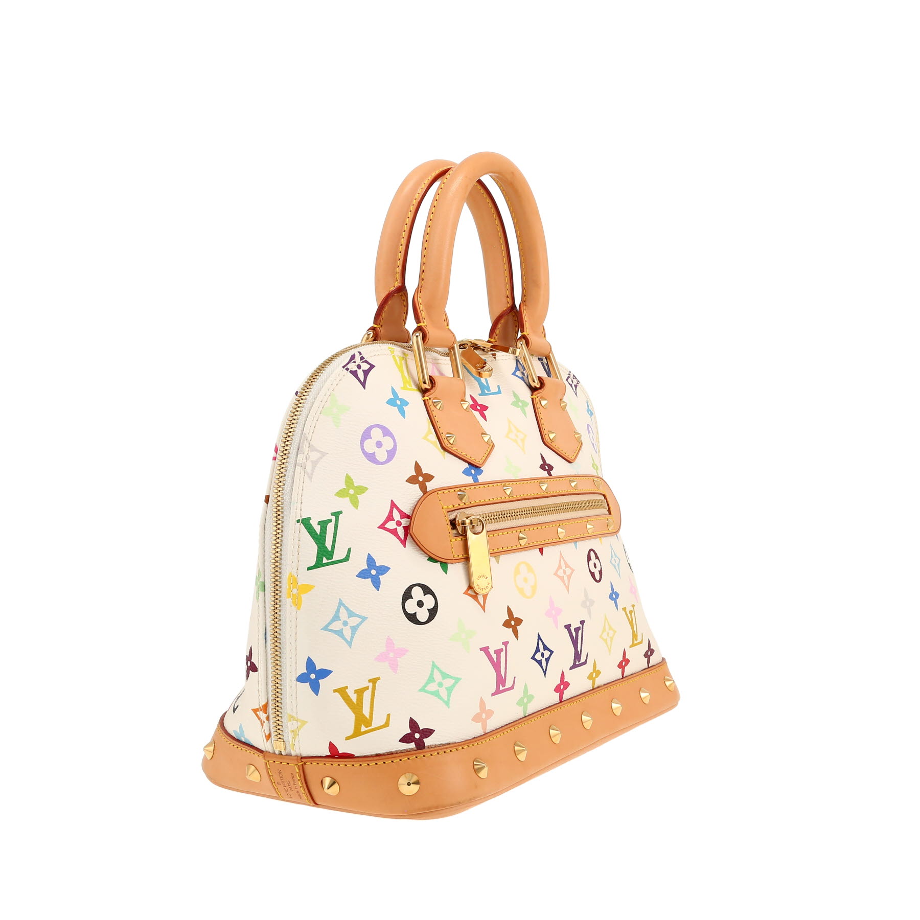 Bolso de mano Louis Vuitton  Alma Editions Limitées en lona Monogram revestida multicolor y blanca y cuero natural