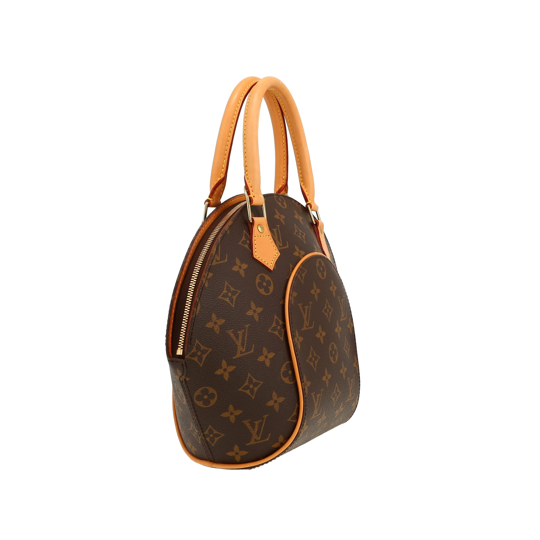 Bolso de mano Louis Vuitton  Ellipse en lona Monogram marrón y cuero natural