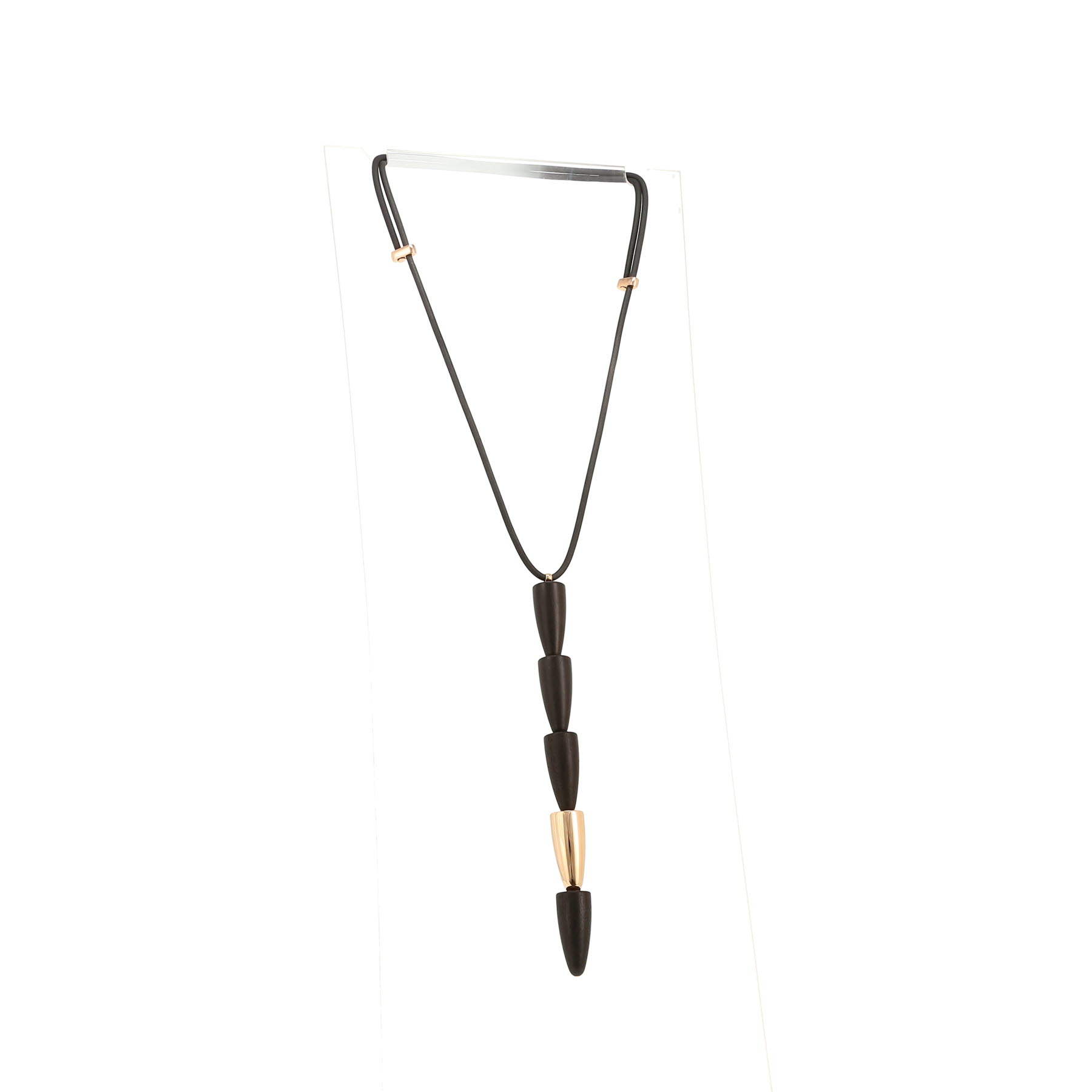 Vhernier Calla necklace in pink gold and ebony