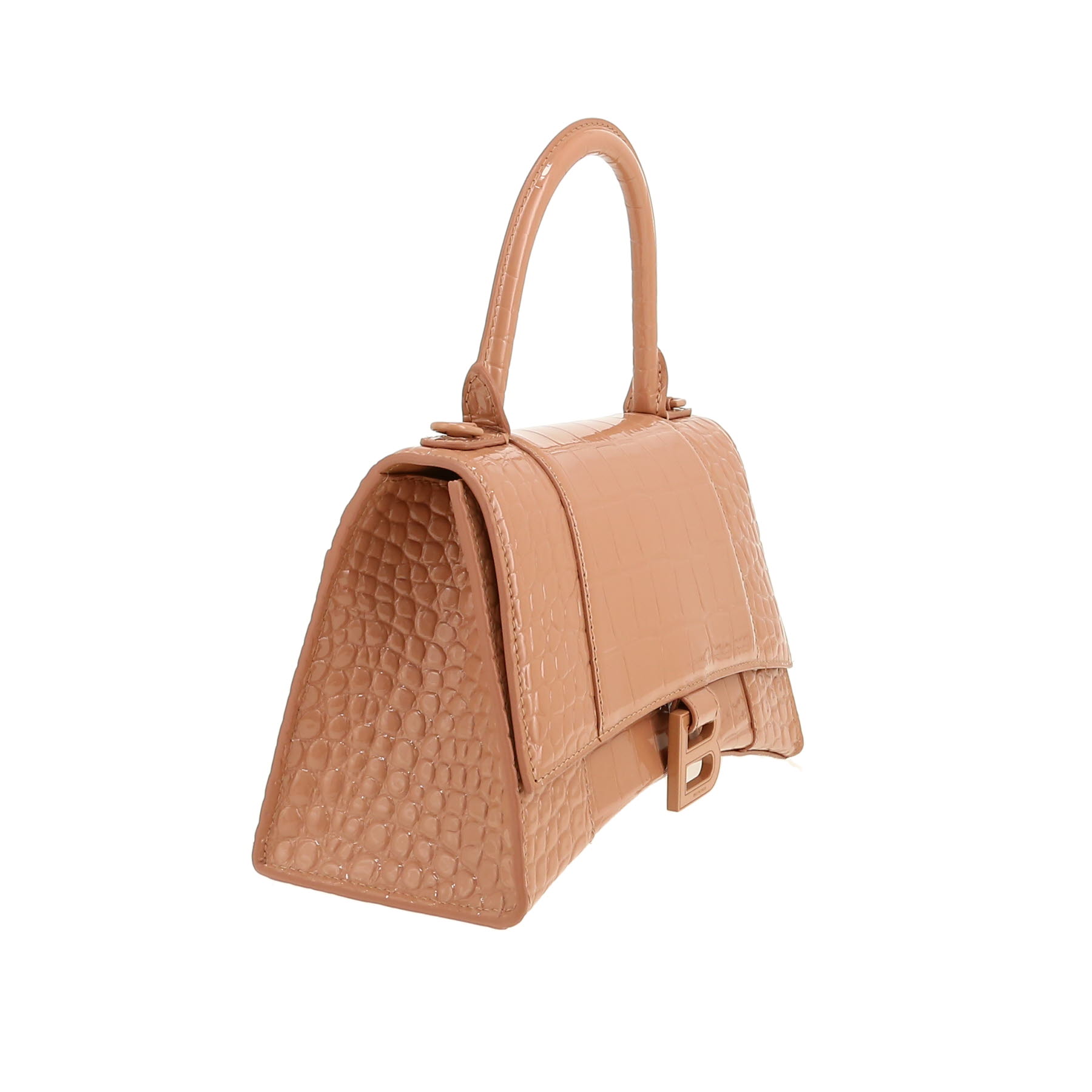 Balenciaga  Hourglass small model  shoulder bag  in beige patent leather