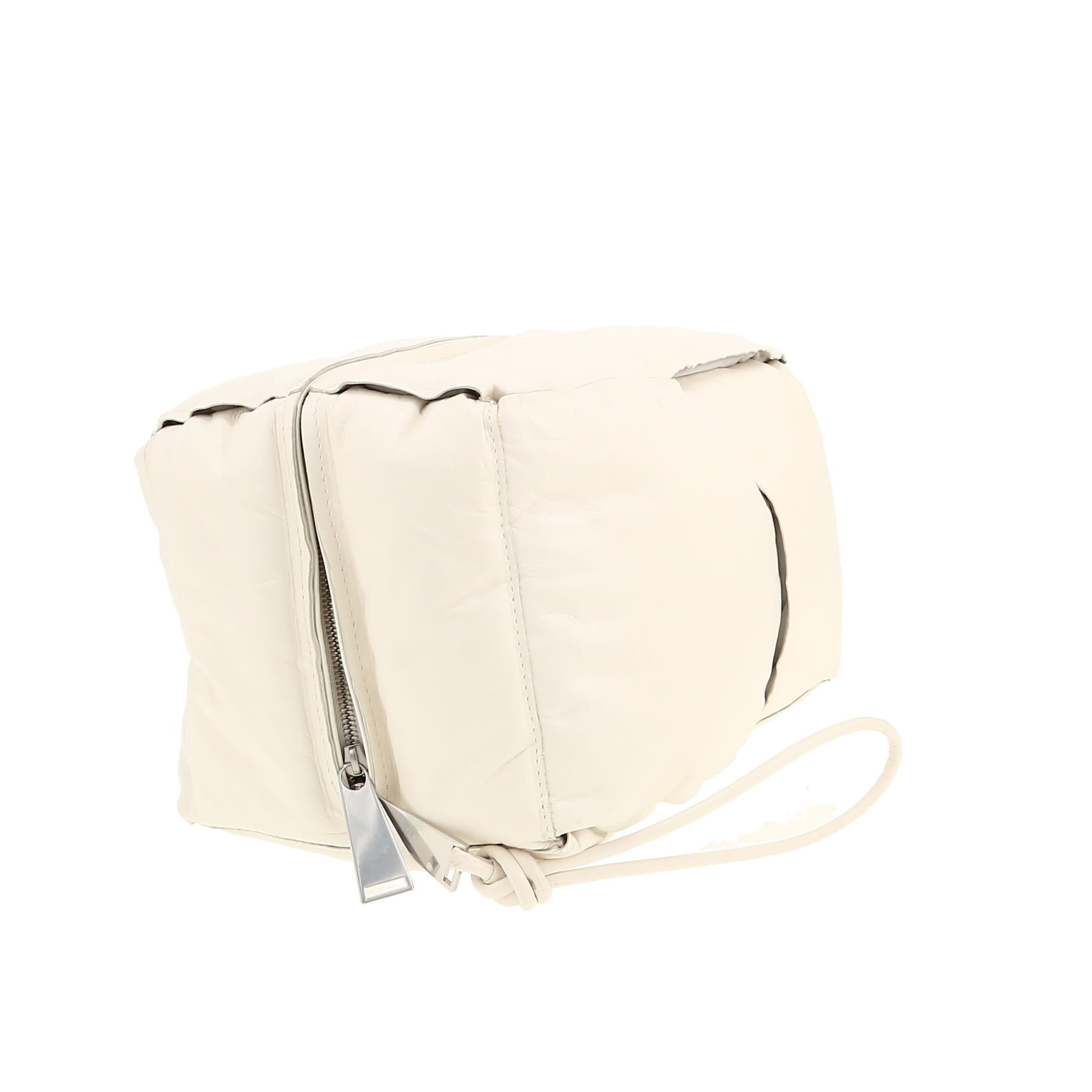 Bottega Veneta  Padded Cassette pouch  in white intrecciato leather