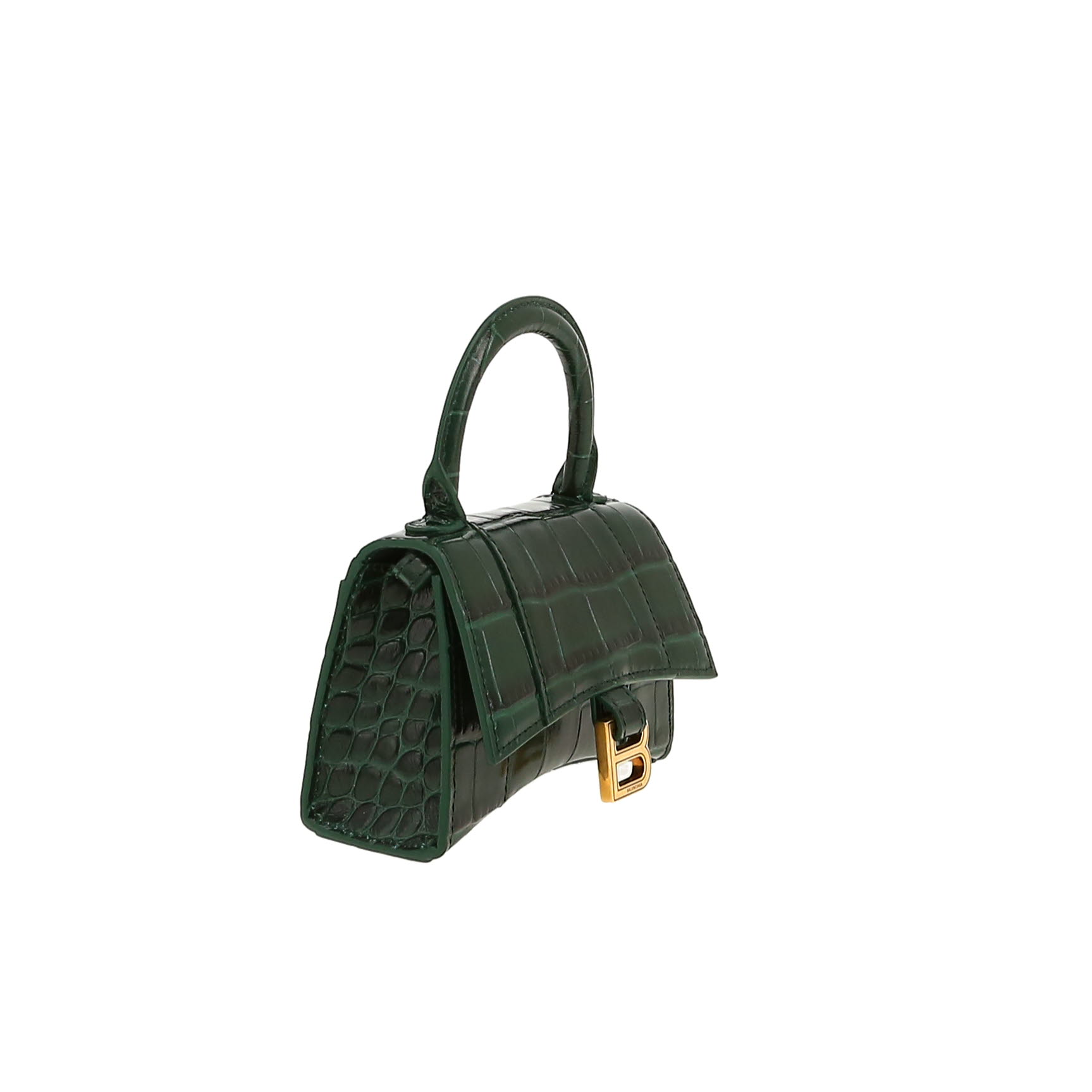 Balenciaga  Hourglass mini  shoulder bag  in green leather