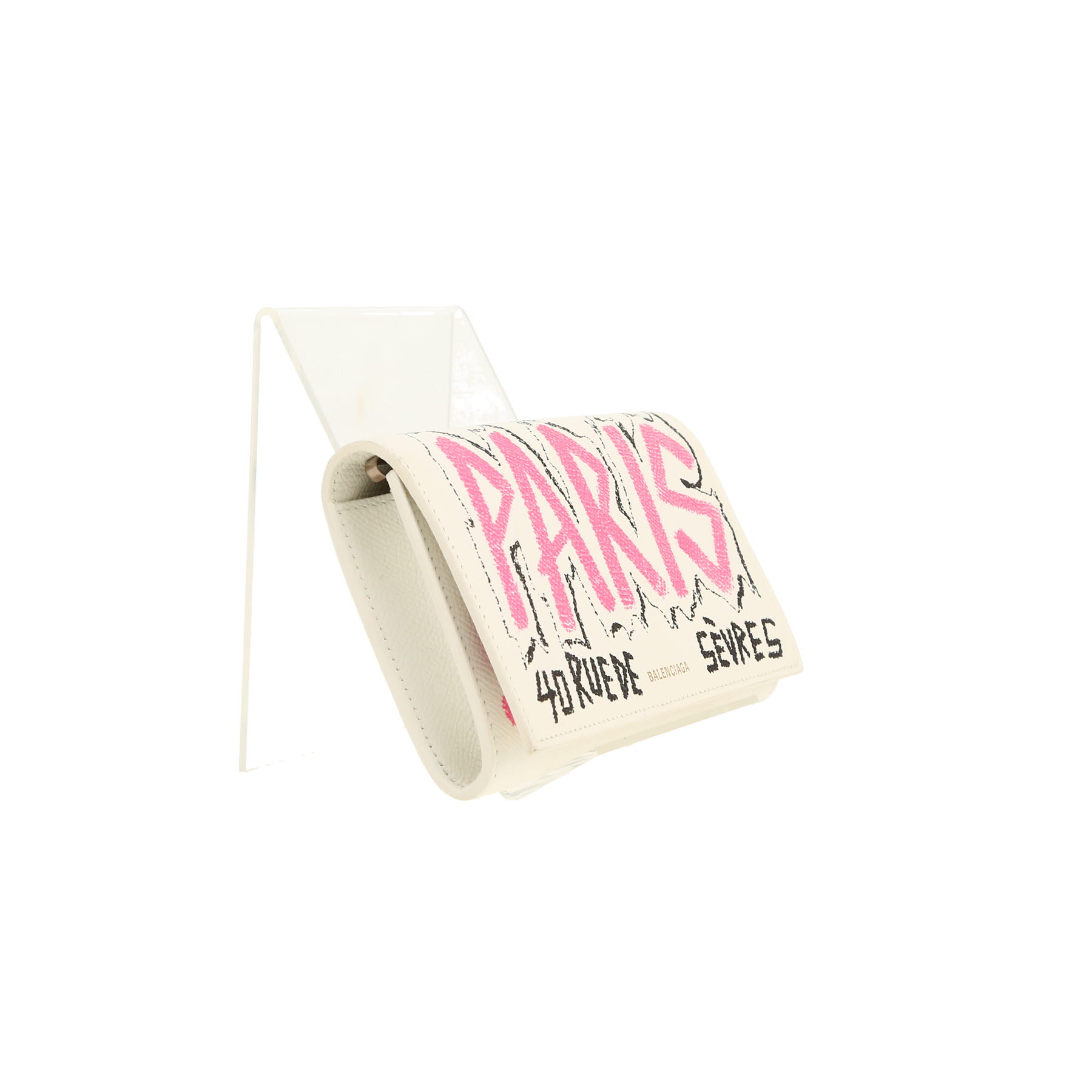 Balenciaga   shoulder bag  in white, pink and black leather