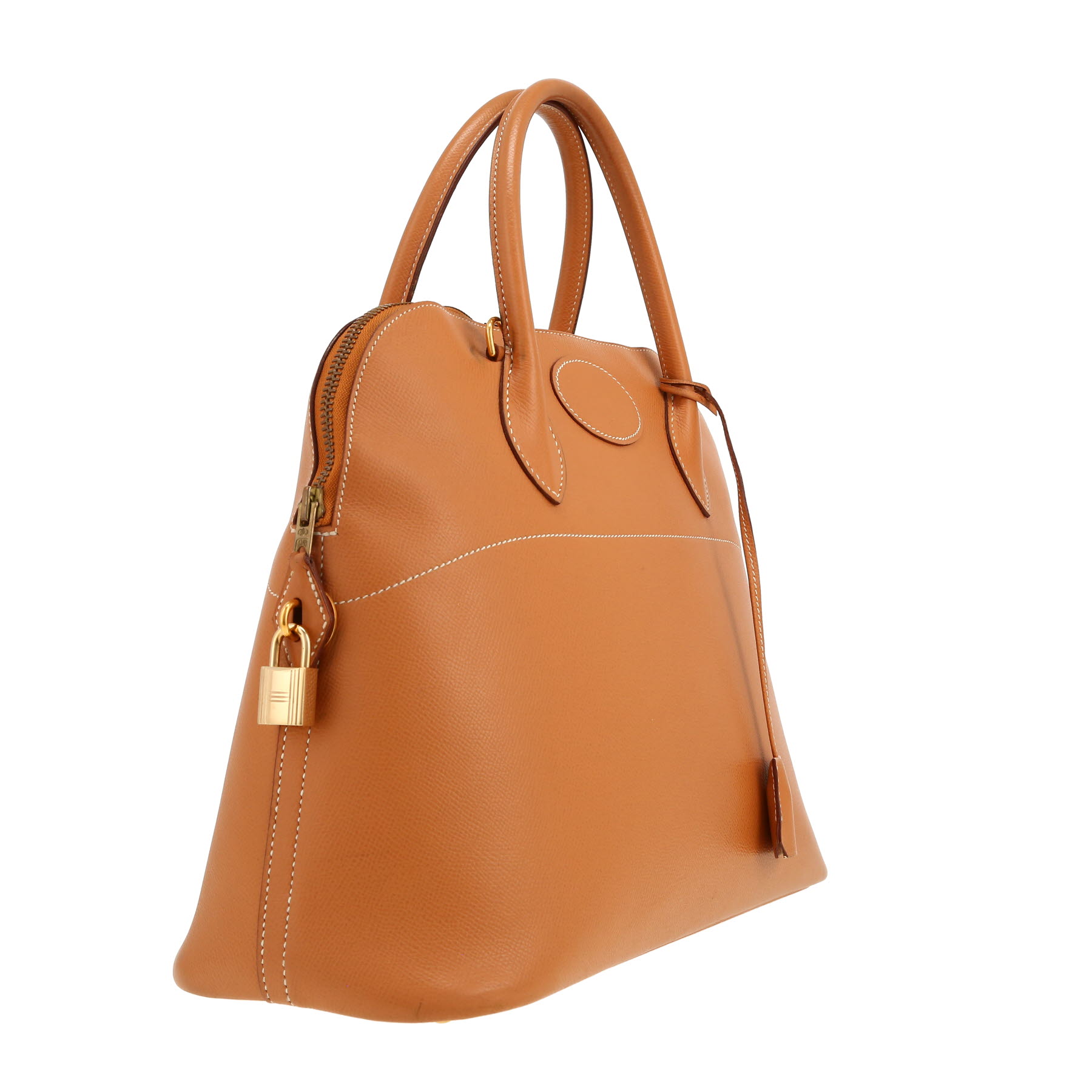 Bolso de mano Hermès  Bolide 35 cm en cuero Courchevel color oro