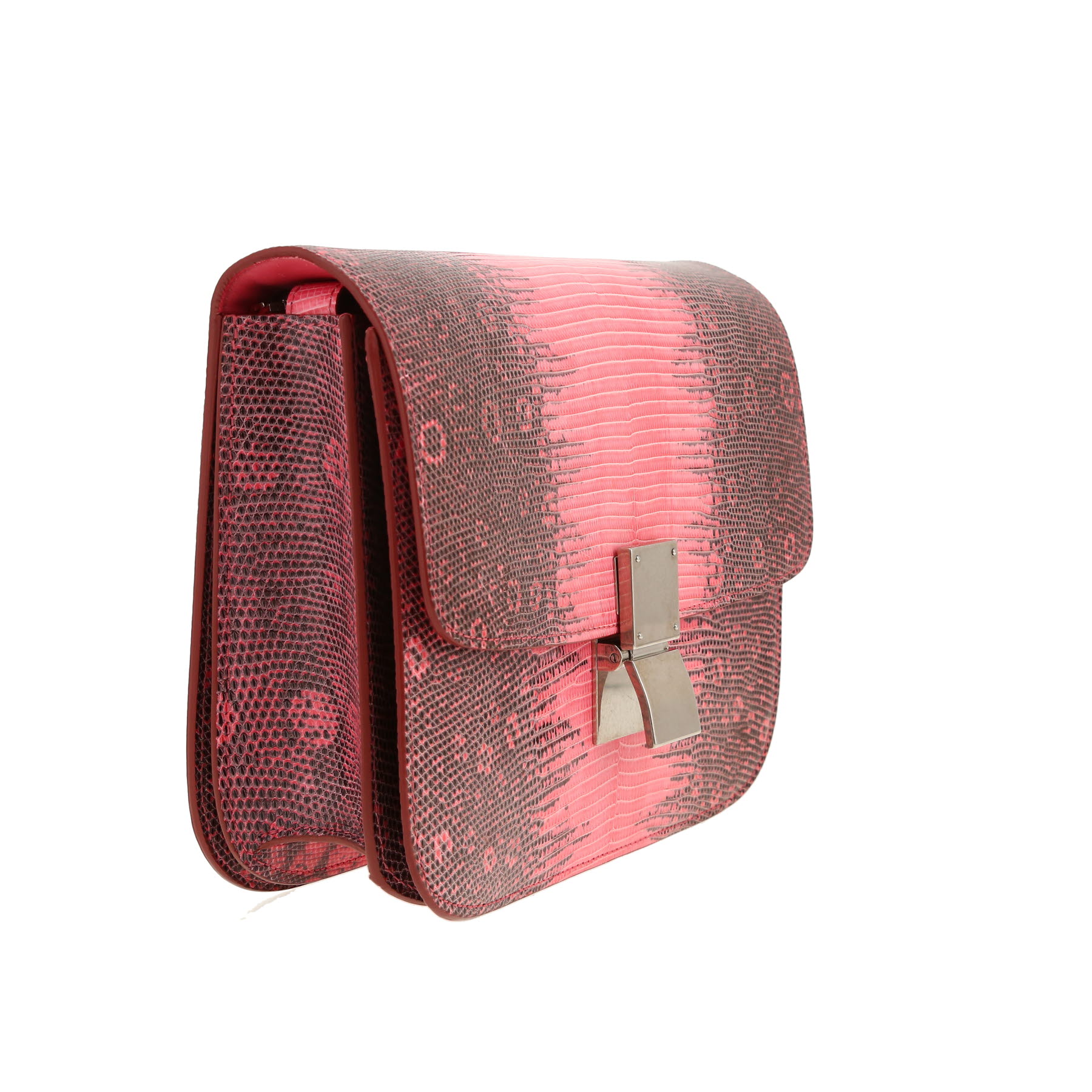 Celine  Classic Box shoulder bag  in pink and grey lizzard