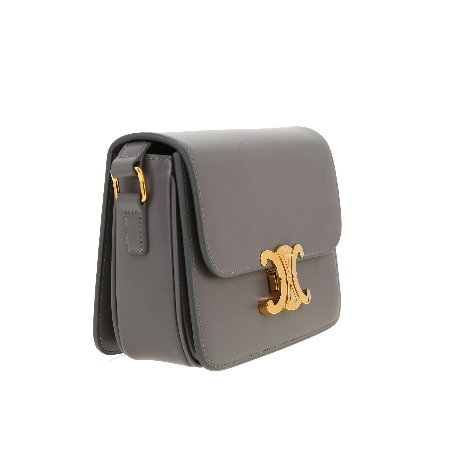 Borsa a tracolla Celine  Triomphe Teen in pelle grigia