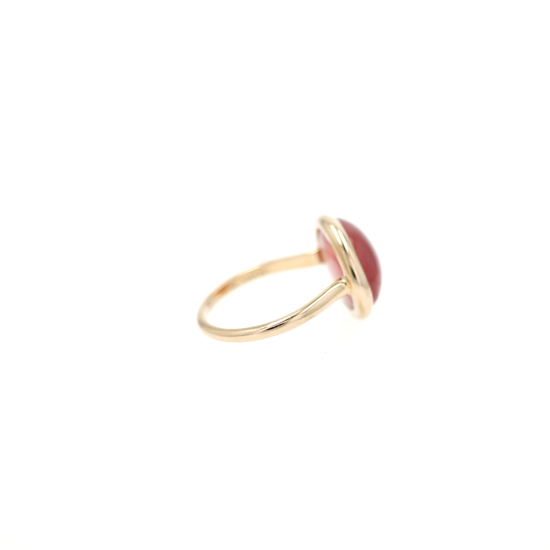 Fred Belles Rives ring in yellow gold and rhodonite
