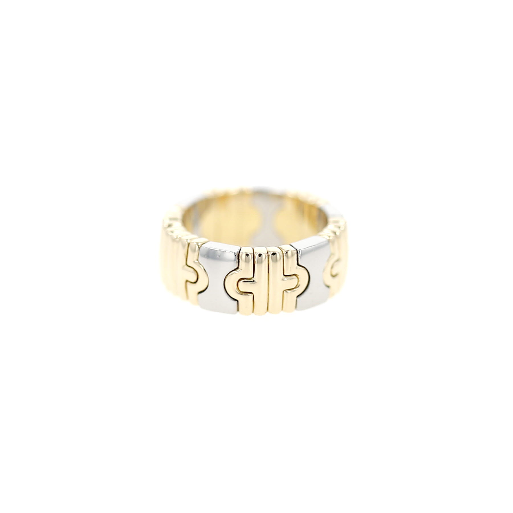 Bulgari Parentesi ring in yellow gold and stainless steel