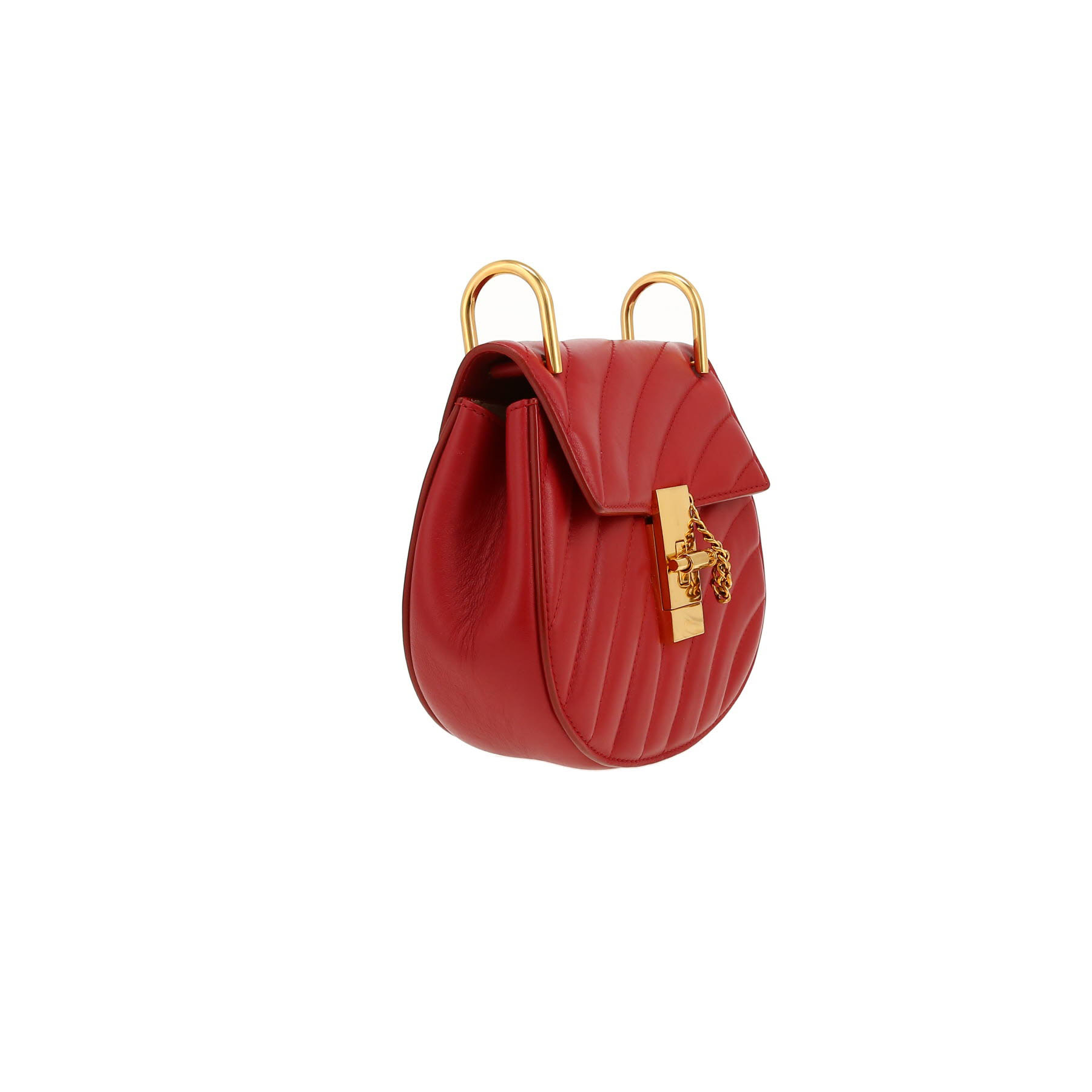 Chloé  Drew Bijou shoulder bag  in red quilted leather