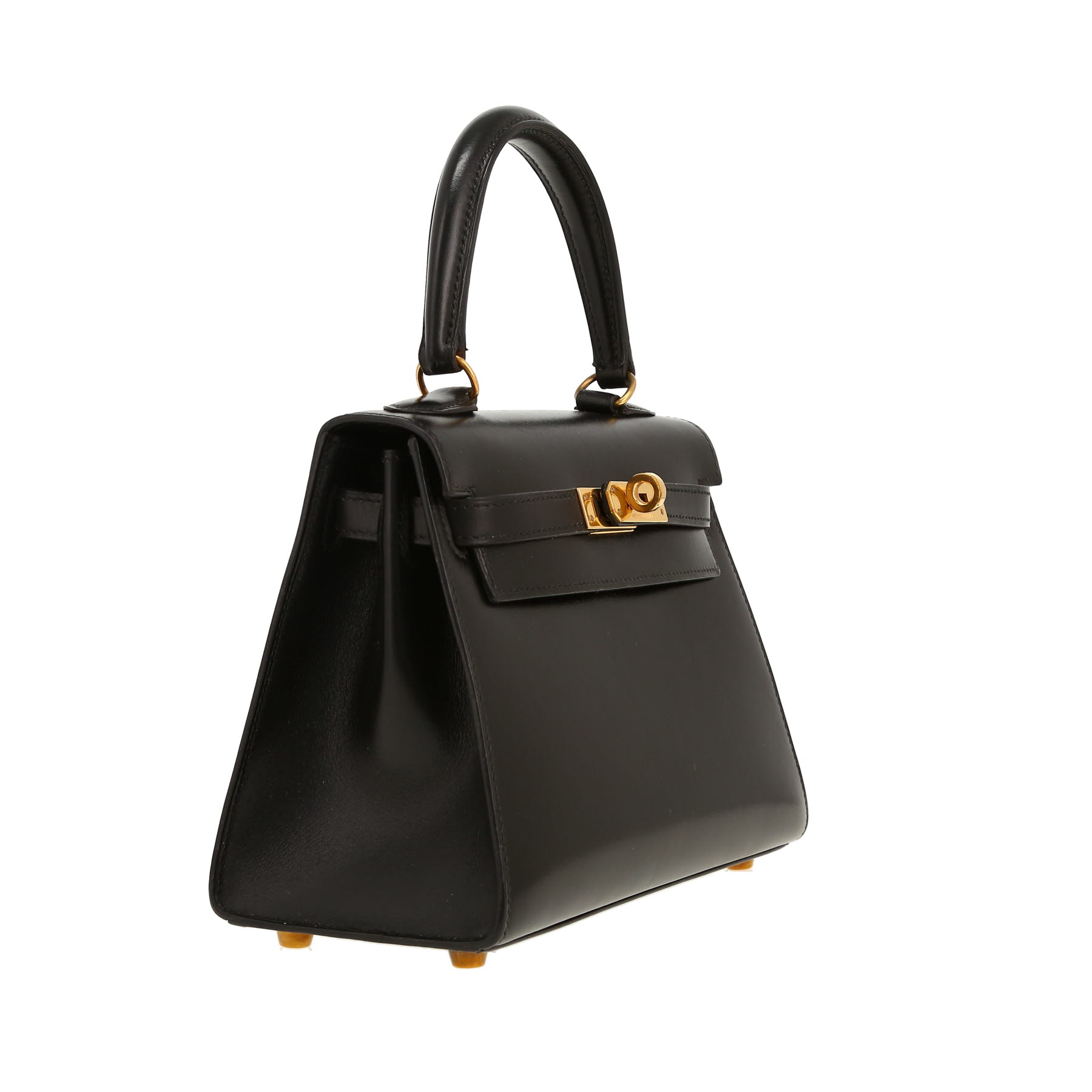 Hermès  Kelly 20 cm shoulder bag  in black box leather