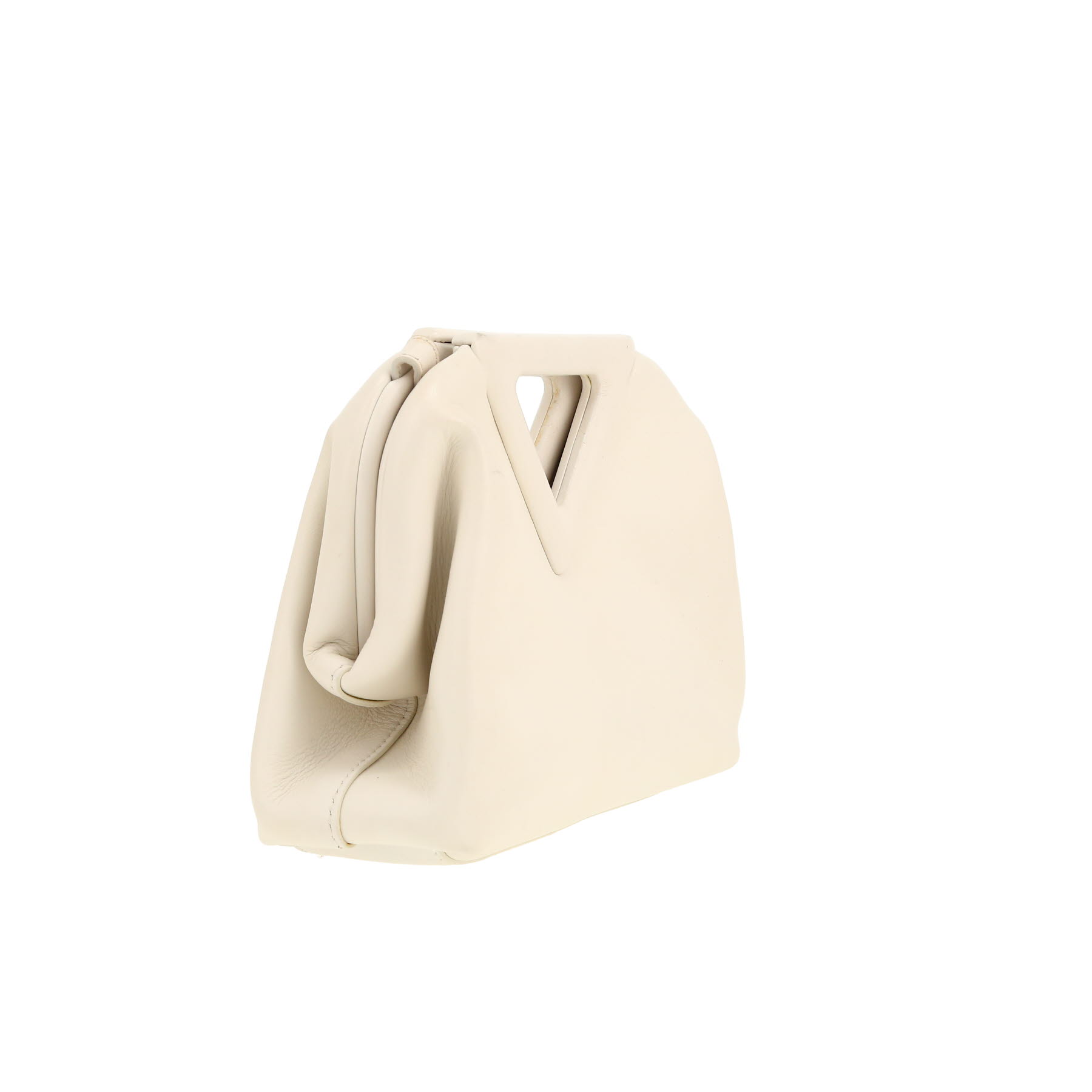 Borsa a tracolla Bottega Veneta  Point in pelle bianca
