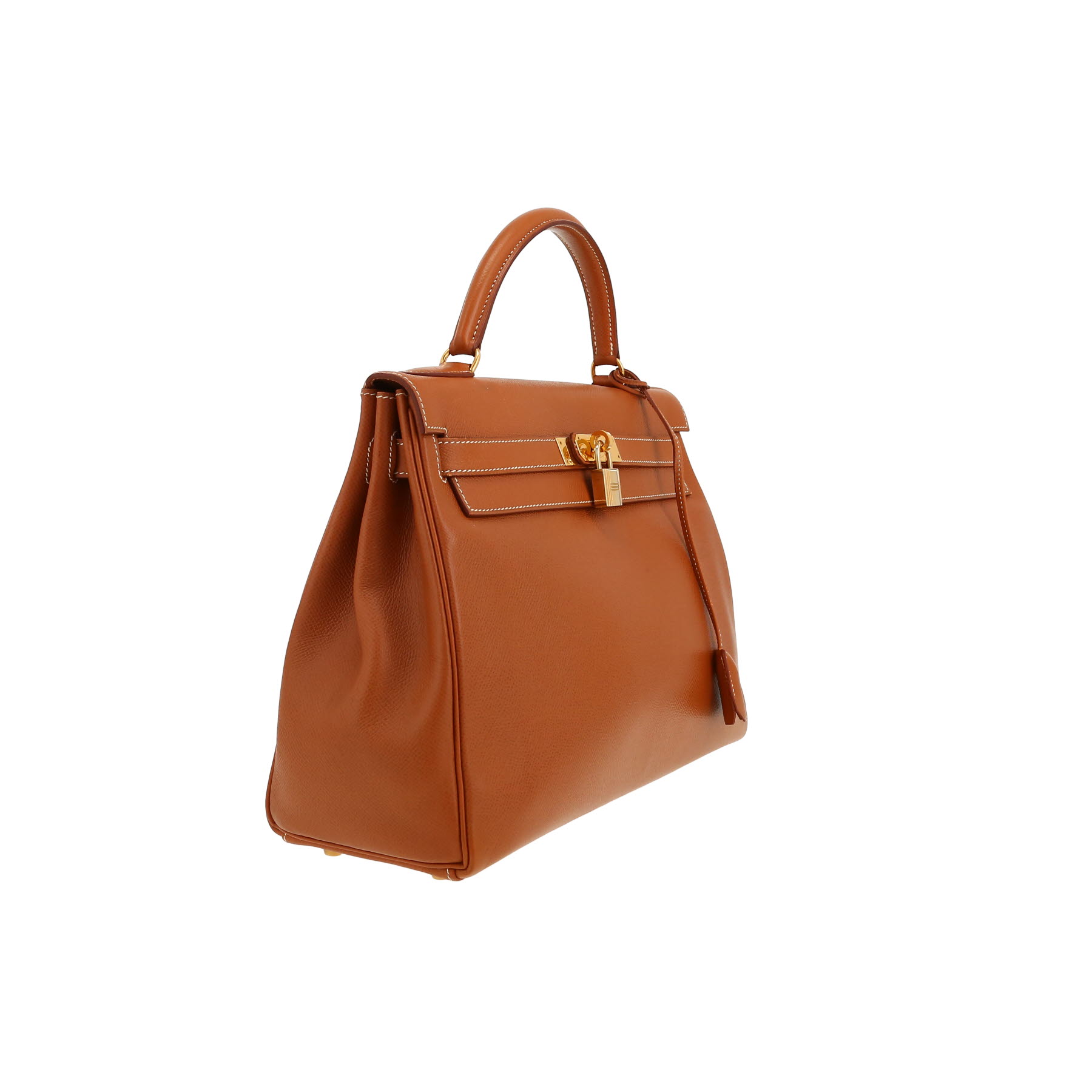 Sac à main Hermès  Kelly 32 cm en cuir Courchevel gold