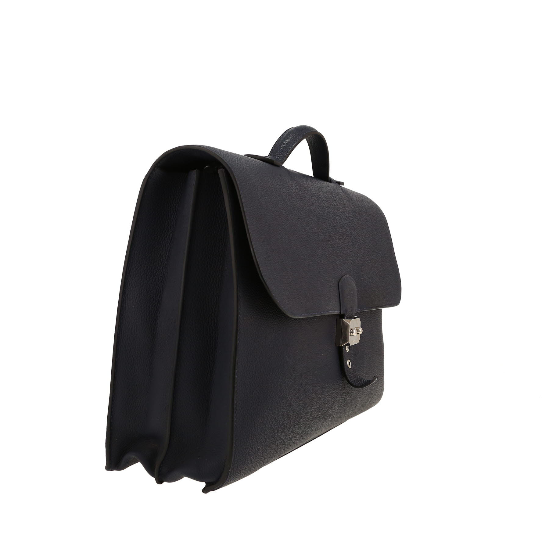 Hermès  Sac à dépêches briefcase  in navy blue togo leather