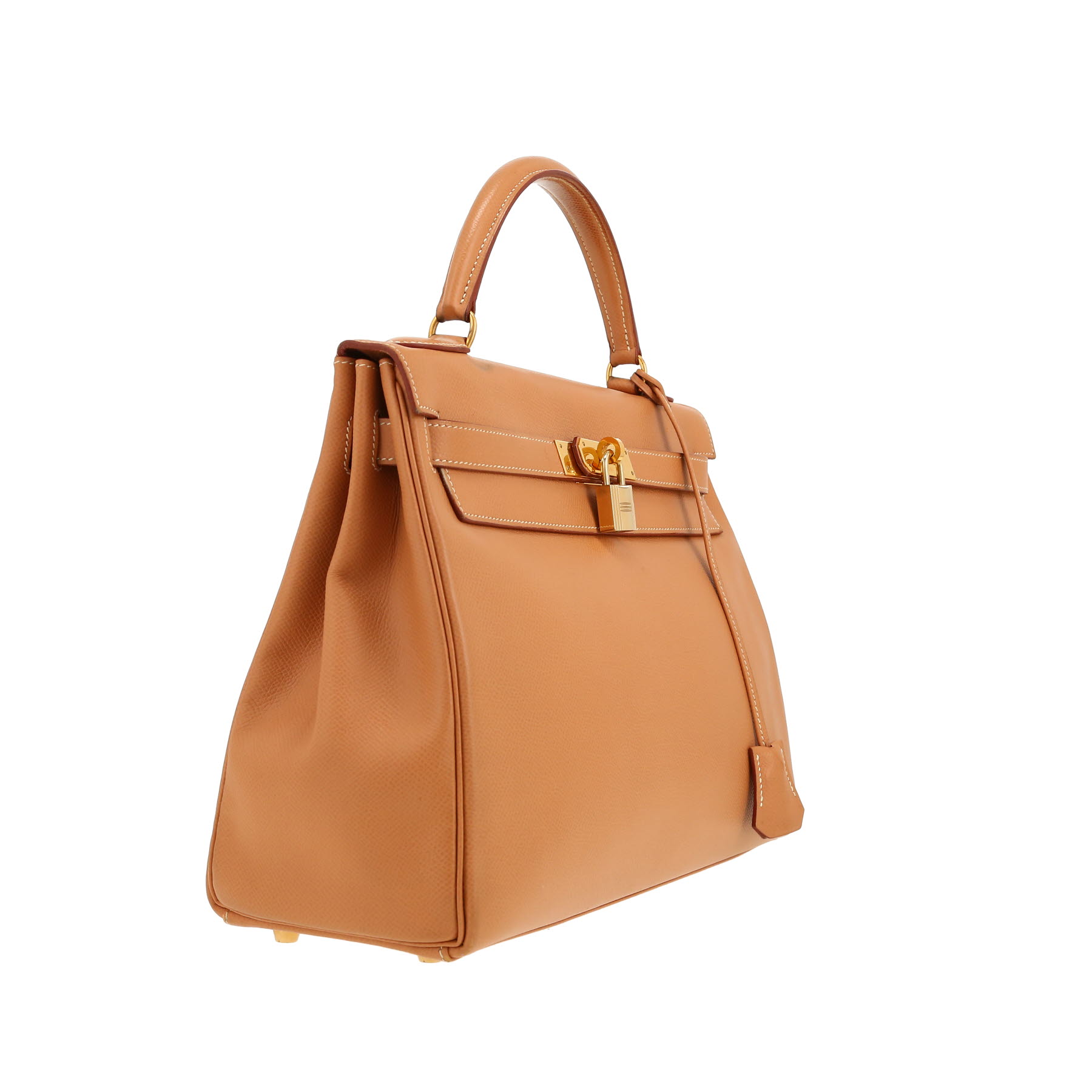 Hermès  Kelly 32 cm handbag  in gold Courchevel leather