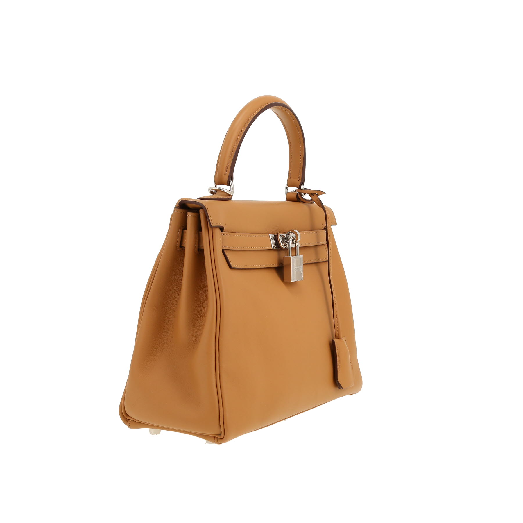Bolso de mano Hermès  Kelly 25 cm en cuero swift Biscuit