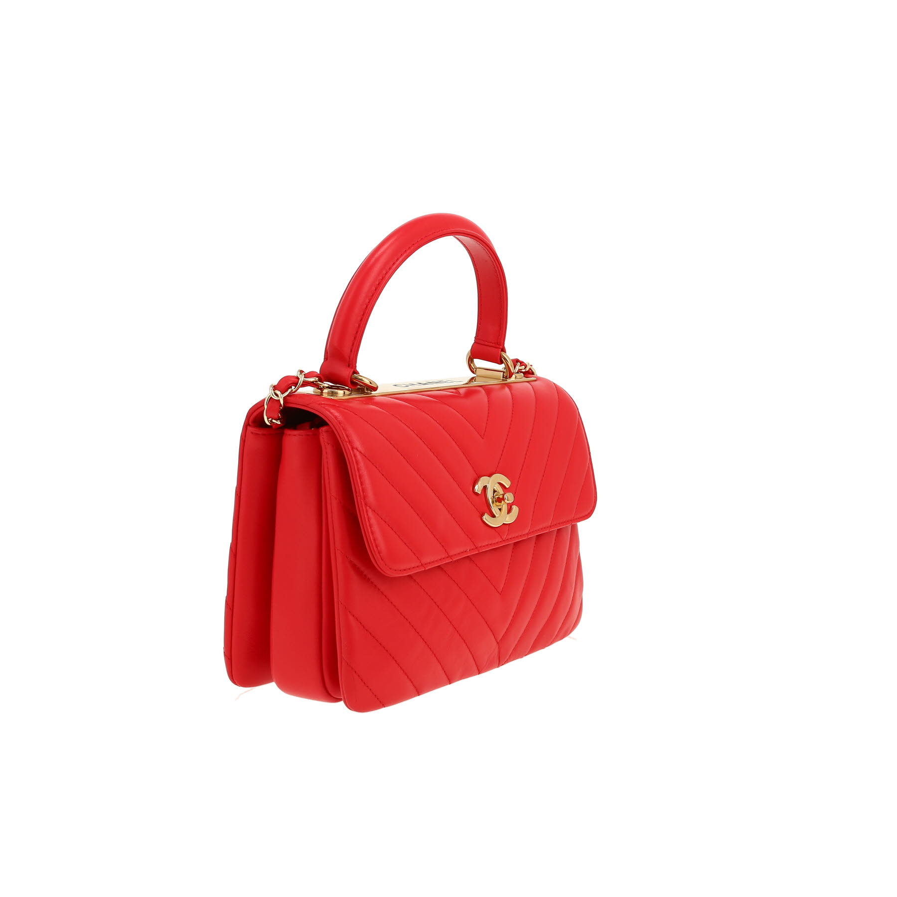 Sac bandoulière Chanel  Trendy CC en cuir matelassé rouge