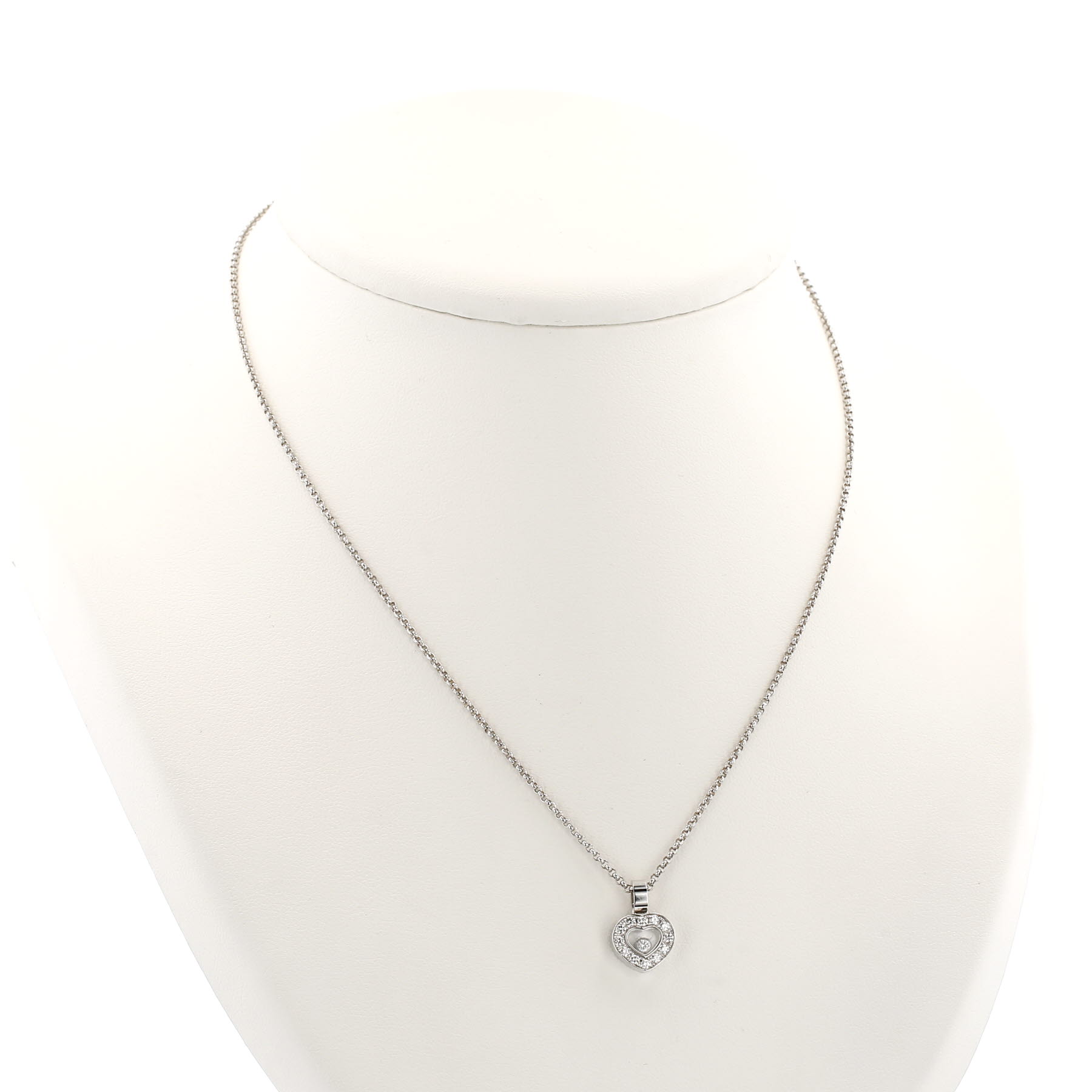 Collier Chopard Happy Heart en or blanc et diamants