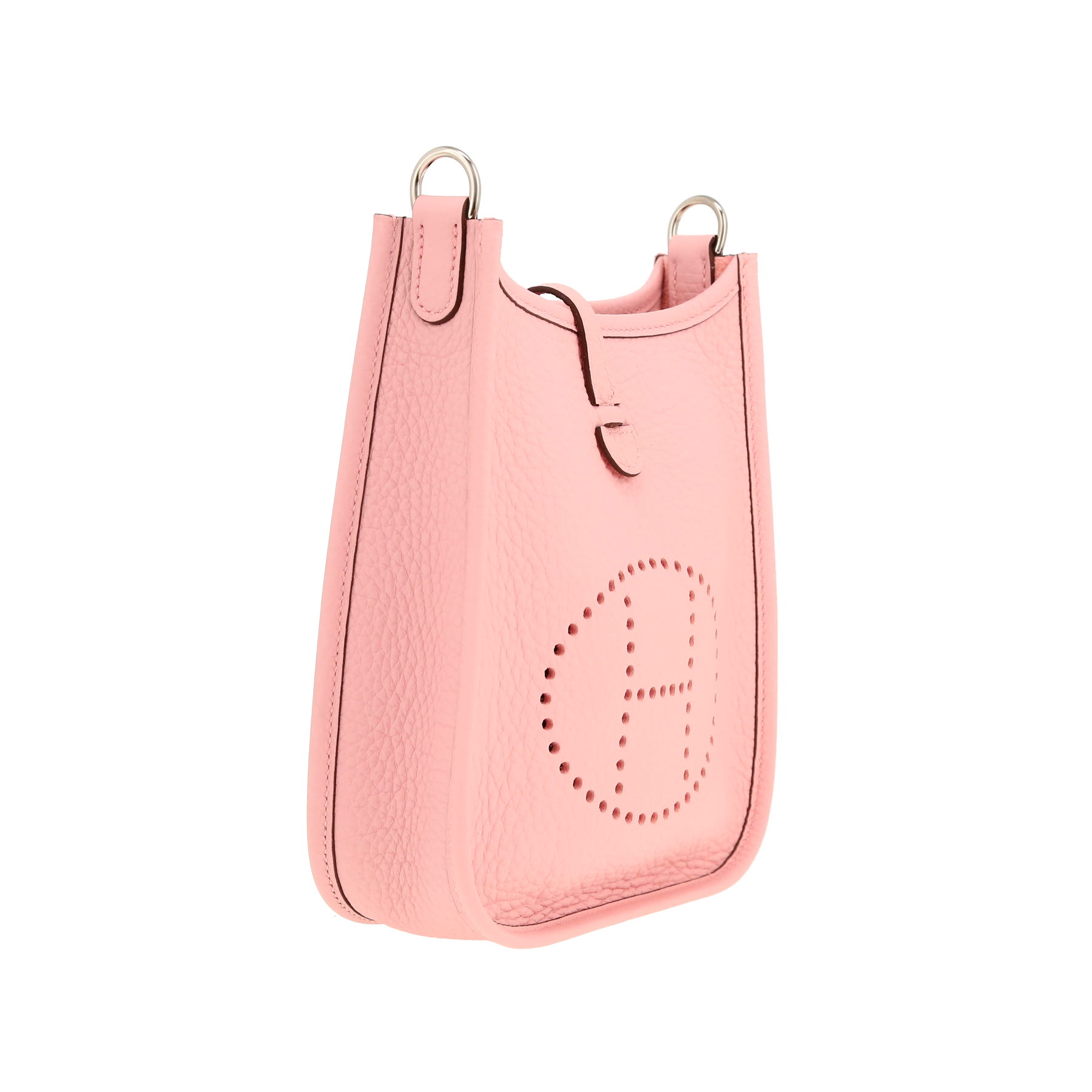Hermès  Mini Evelyne shoulder bag  in Rose Sakura leather taurillon clémence
