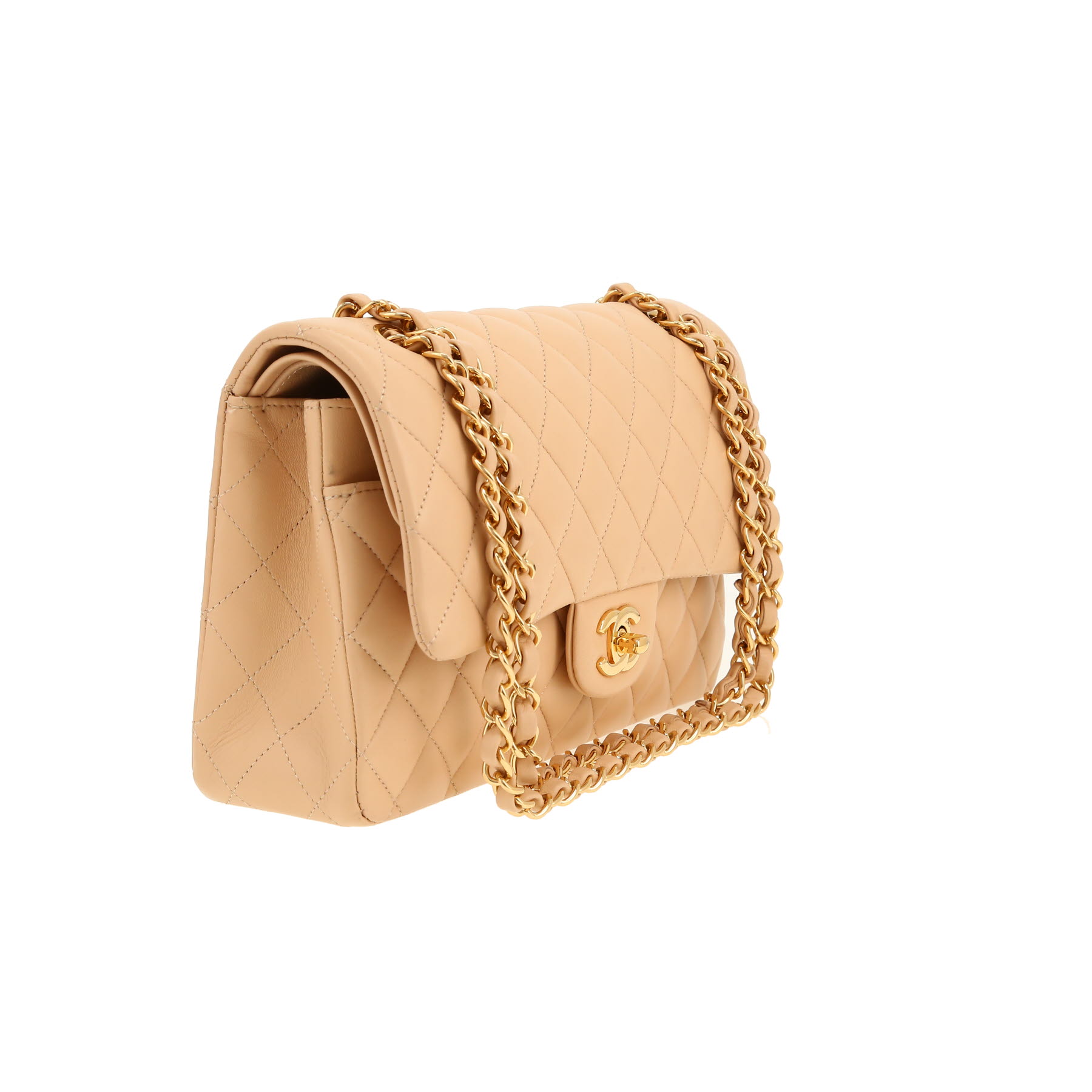Chanel  Timeless Classic handbag  in beige quilted leather