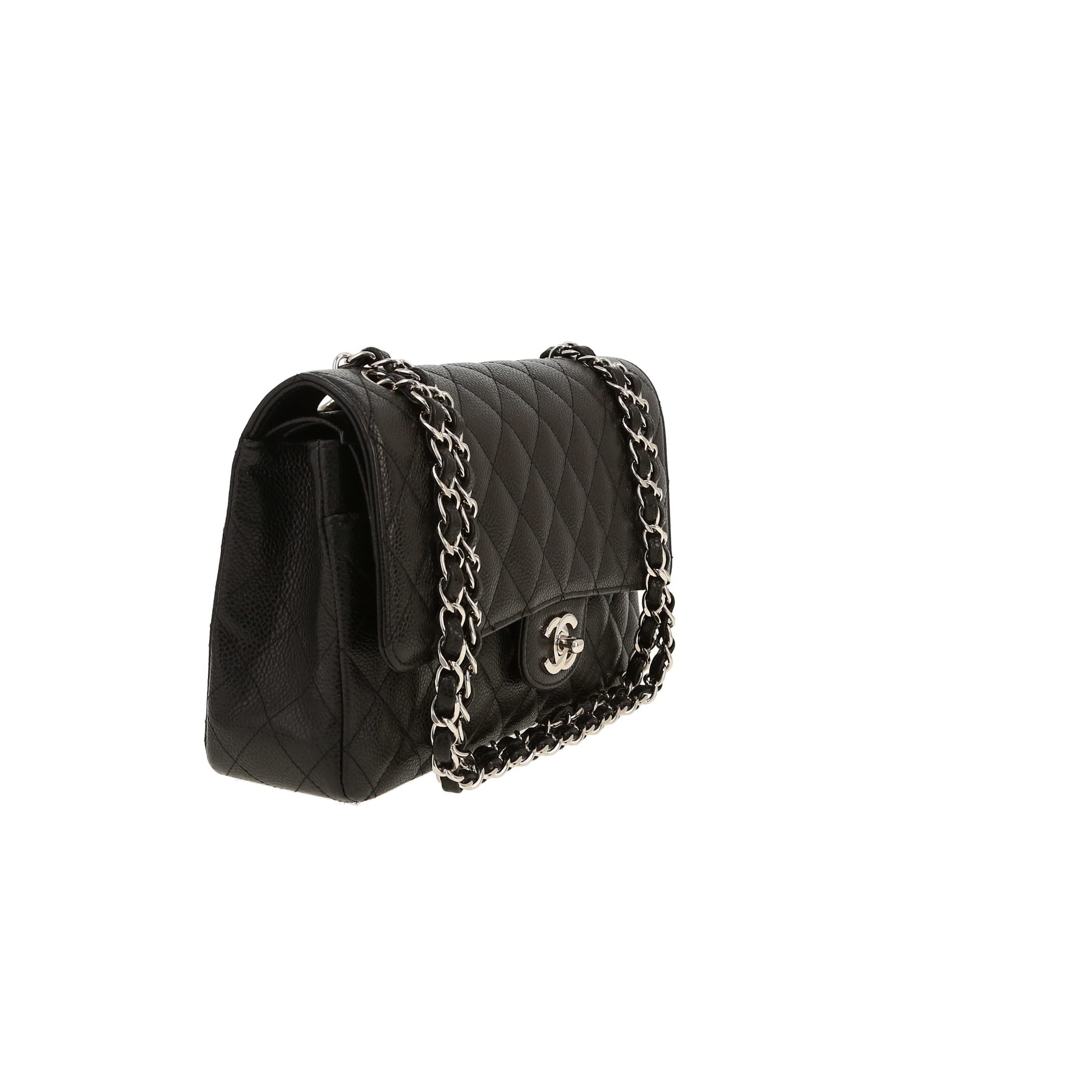 Chanel  Timeless Classic handbag  in black quilted grained leather