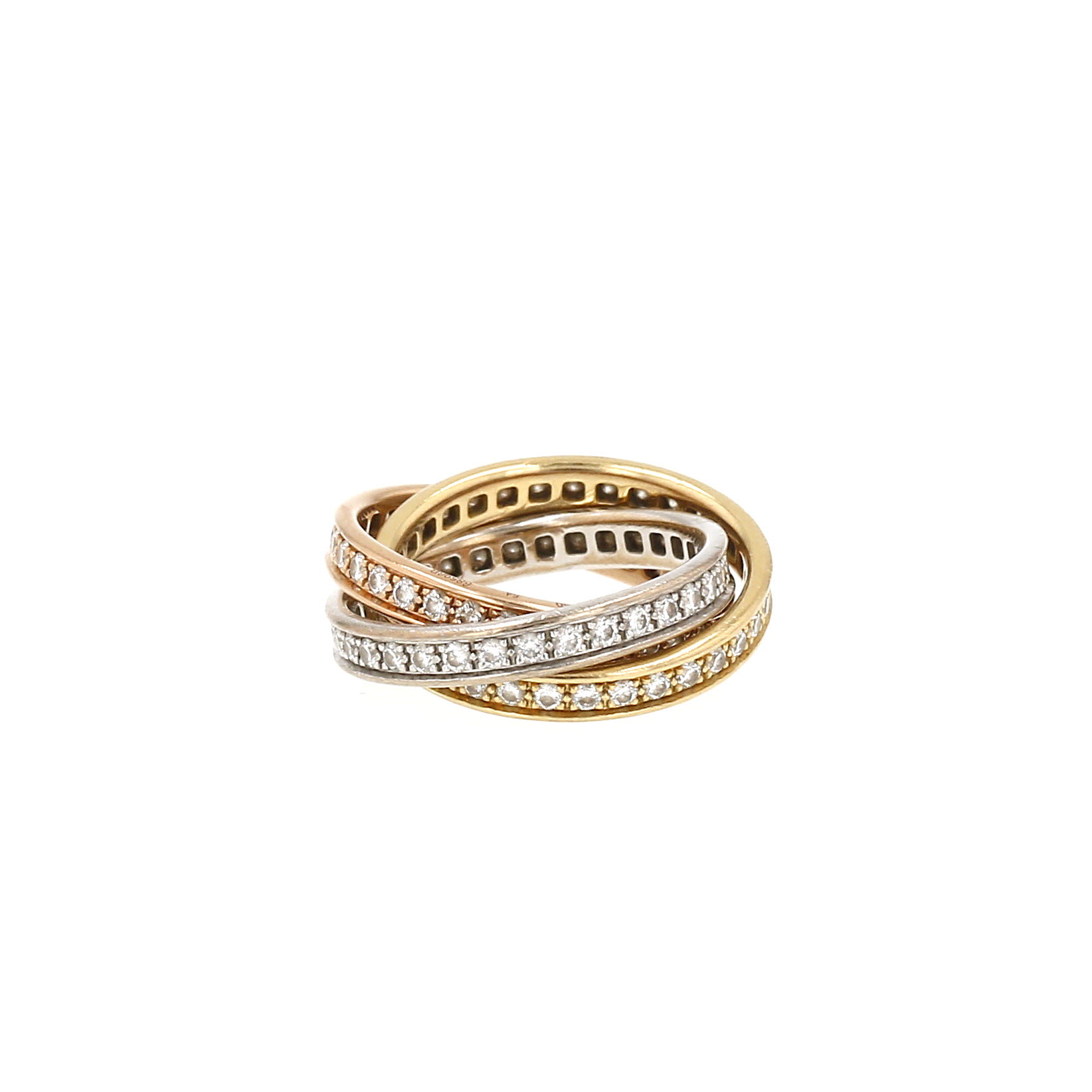 Anello Cartier Trinity in 3 ori e diamanti