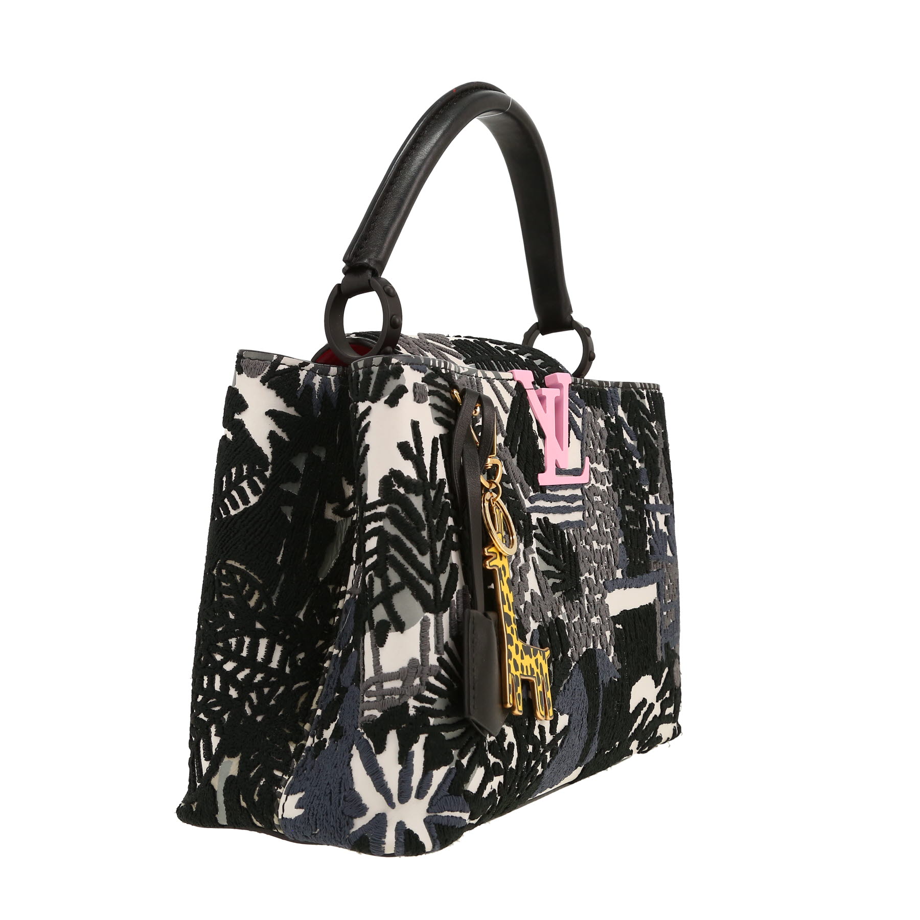 Sac à main Louis Vuitton  Artycapucines par Jonas Wood en cuir noir et blanc