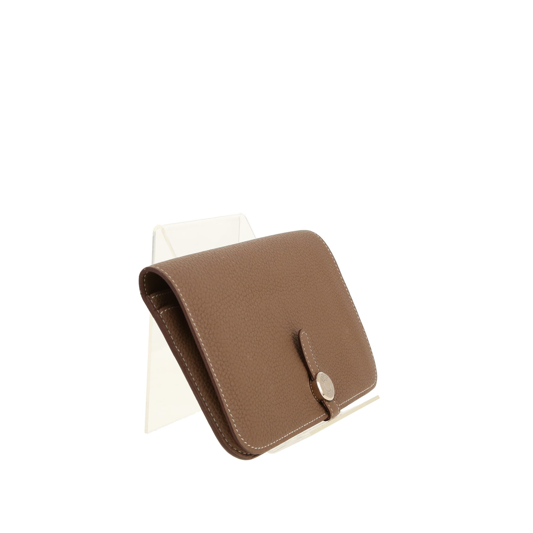 Portefeuille Hermès  Dogon en cuir taurillon clémence étoupe