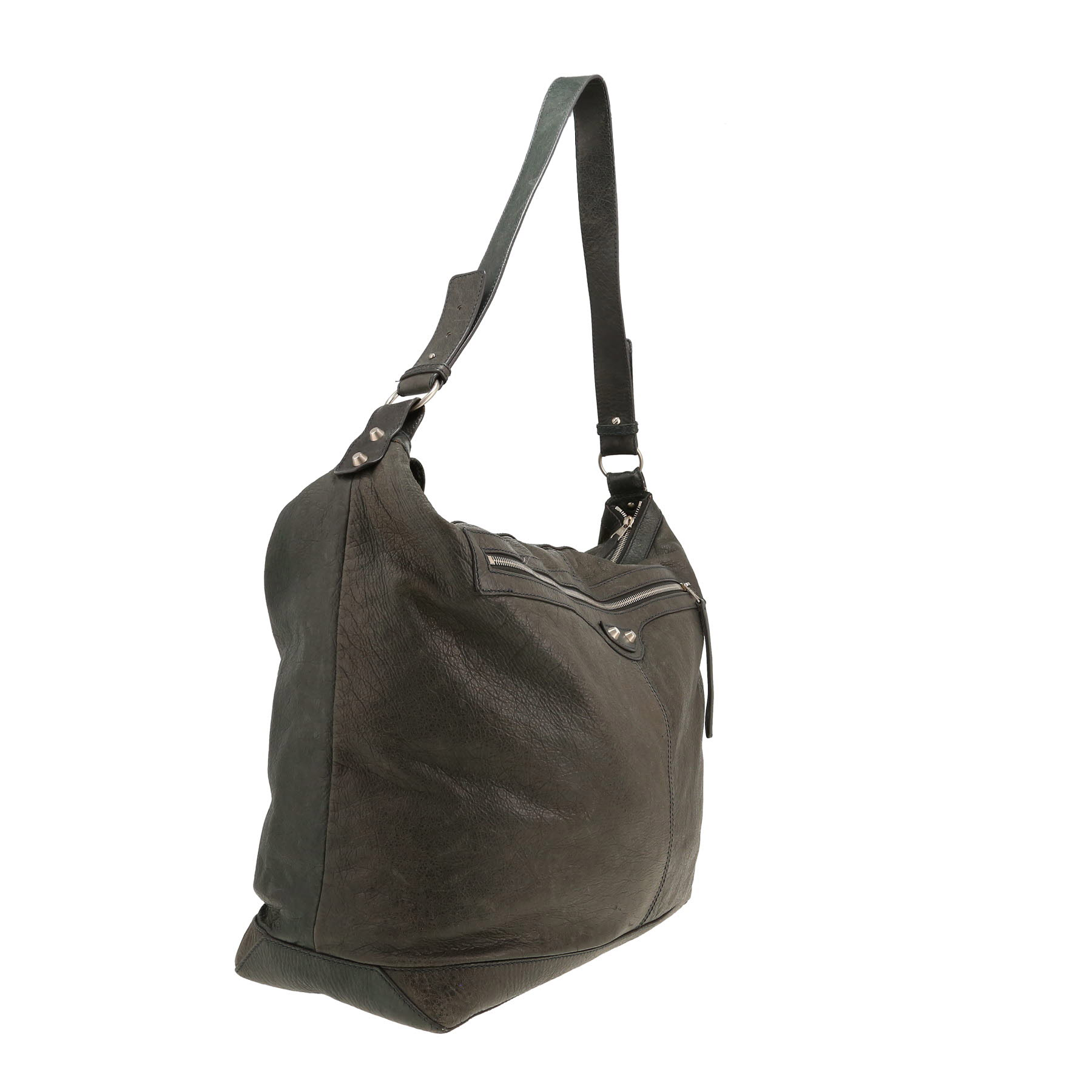 Borsa a tracolla Balenciaga  Courrier XL in pelle blu cadetto