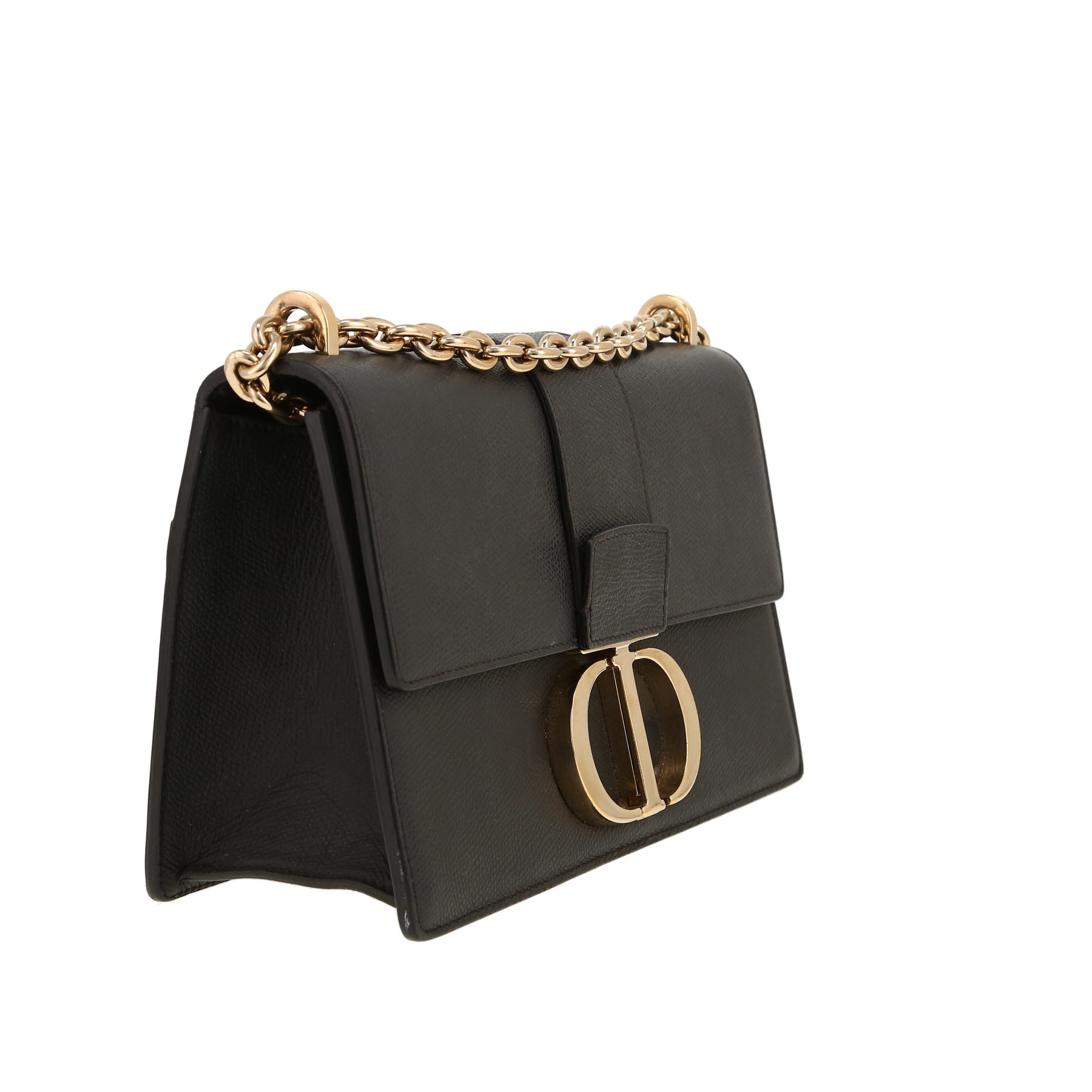 Dior  30 Montaigne shoulder bag  in black grained leather