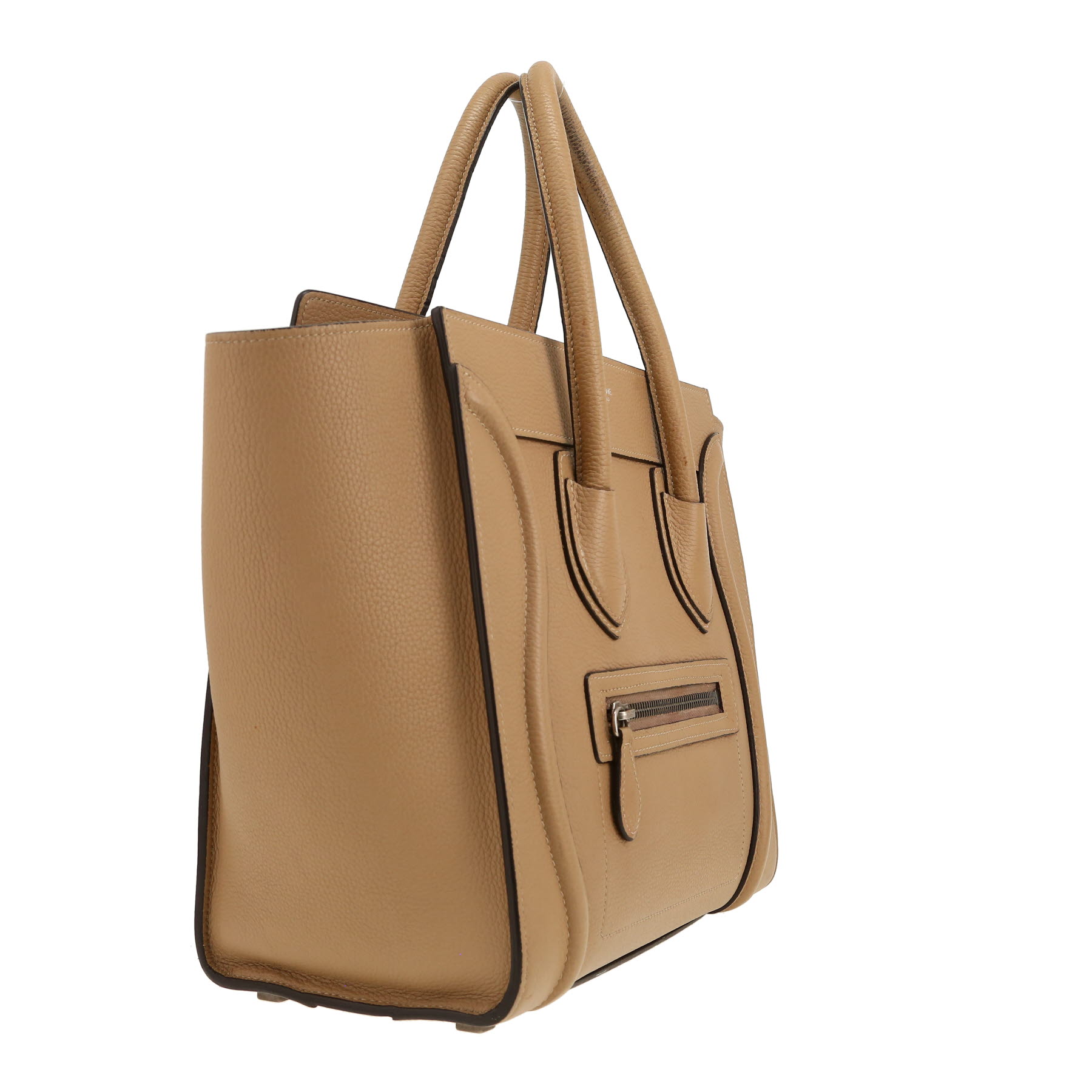 Celine  Luggage handbag  in beige grained leather