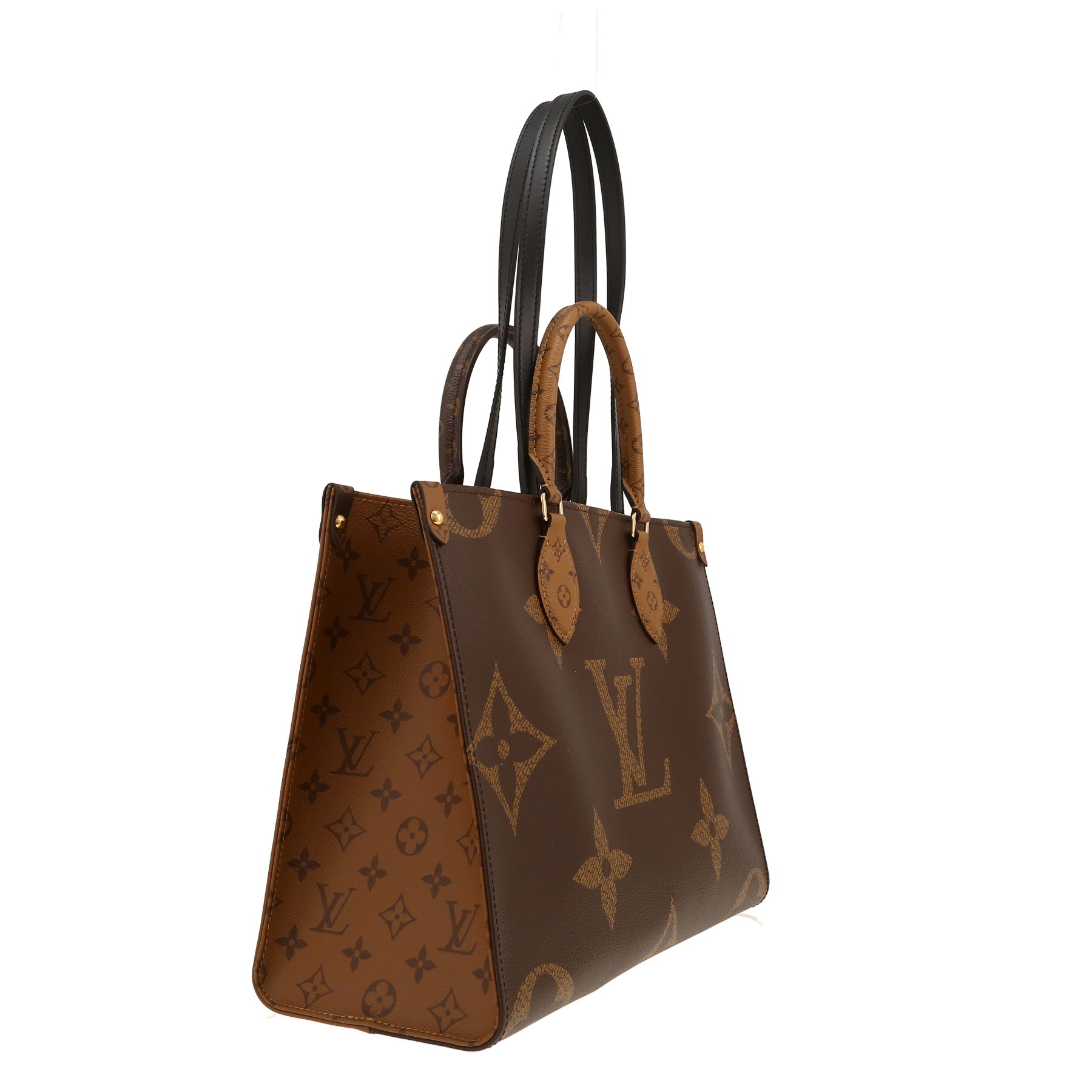 Shopping bag Louis Vuitton  Onthego modello medio  in tela monogram bicolore marrone