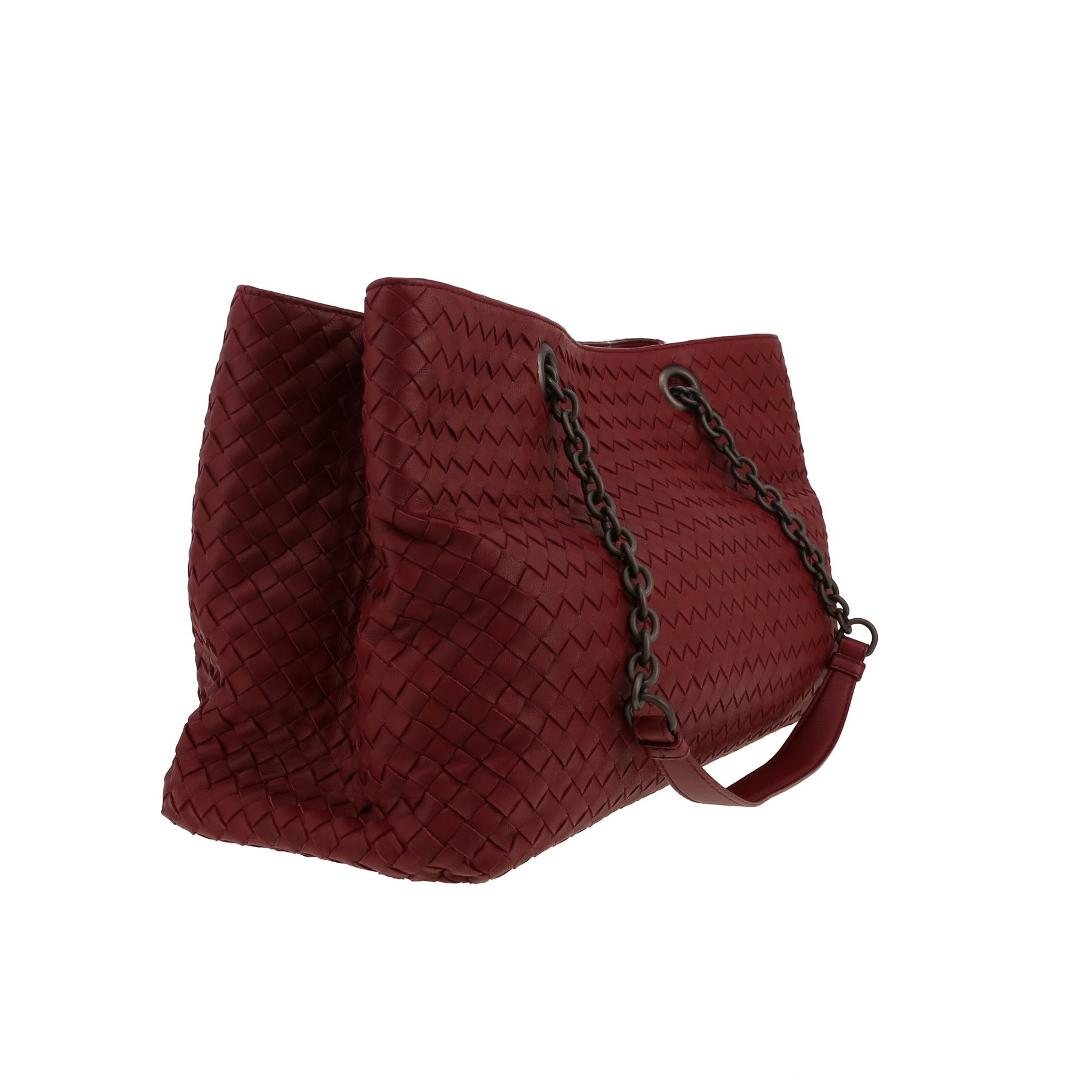 Shopping bag Bottega Veneta  Tote modello grande  in pelle intrecciata bordeaux
