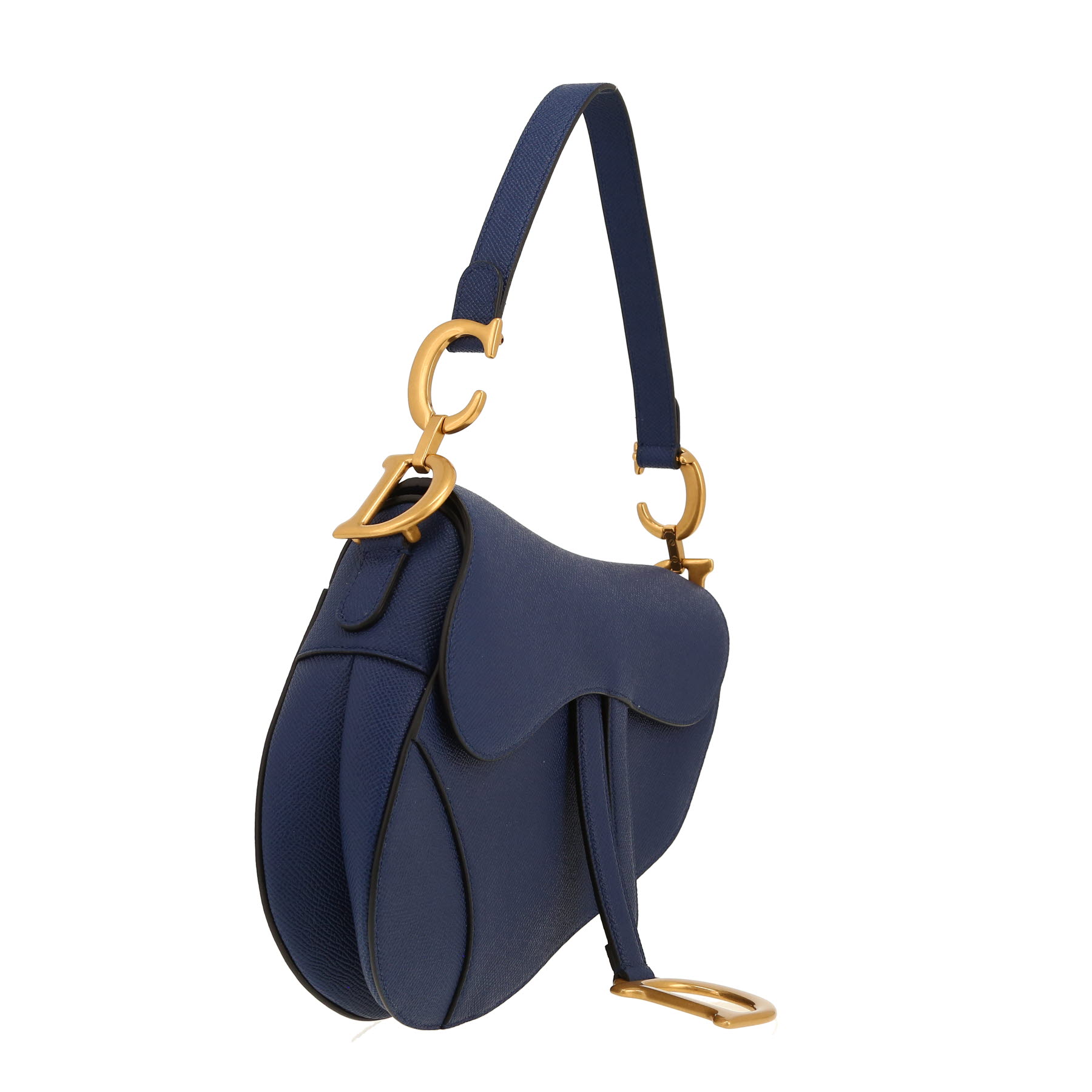 Bolso bandolera Dior  Saddle en cuero granulado azul marino