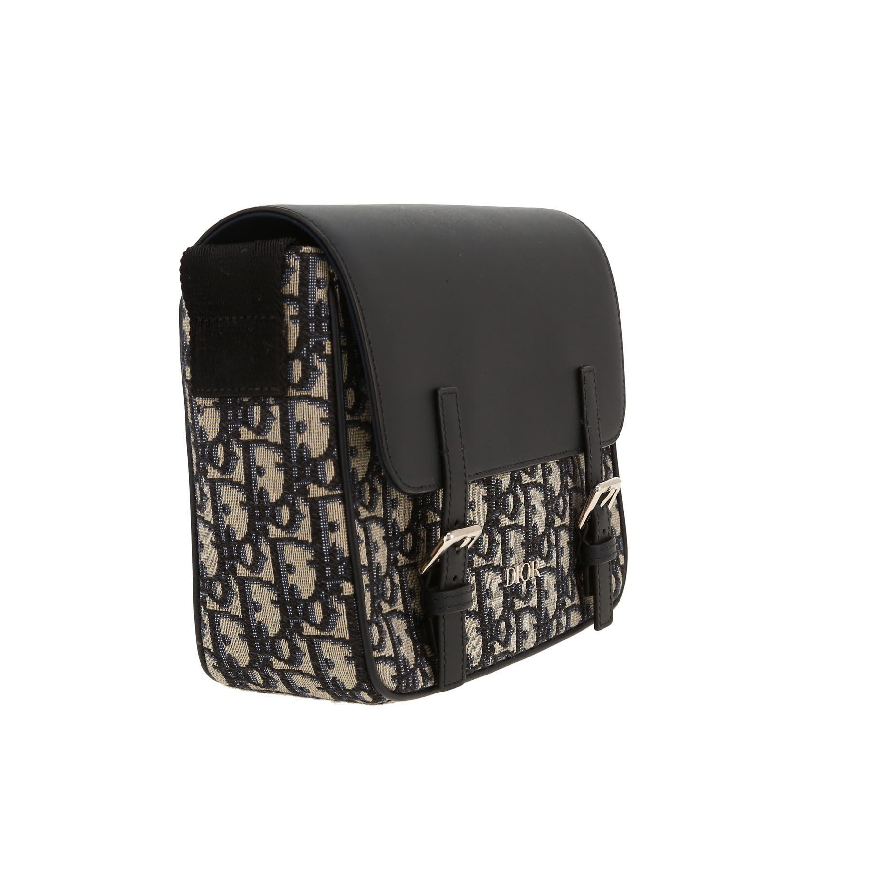 Borsa a tracolla Dior  Messenger in tessuto a monogramma Oblique blu e pelle blu