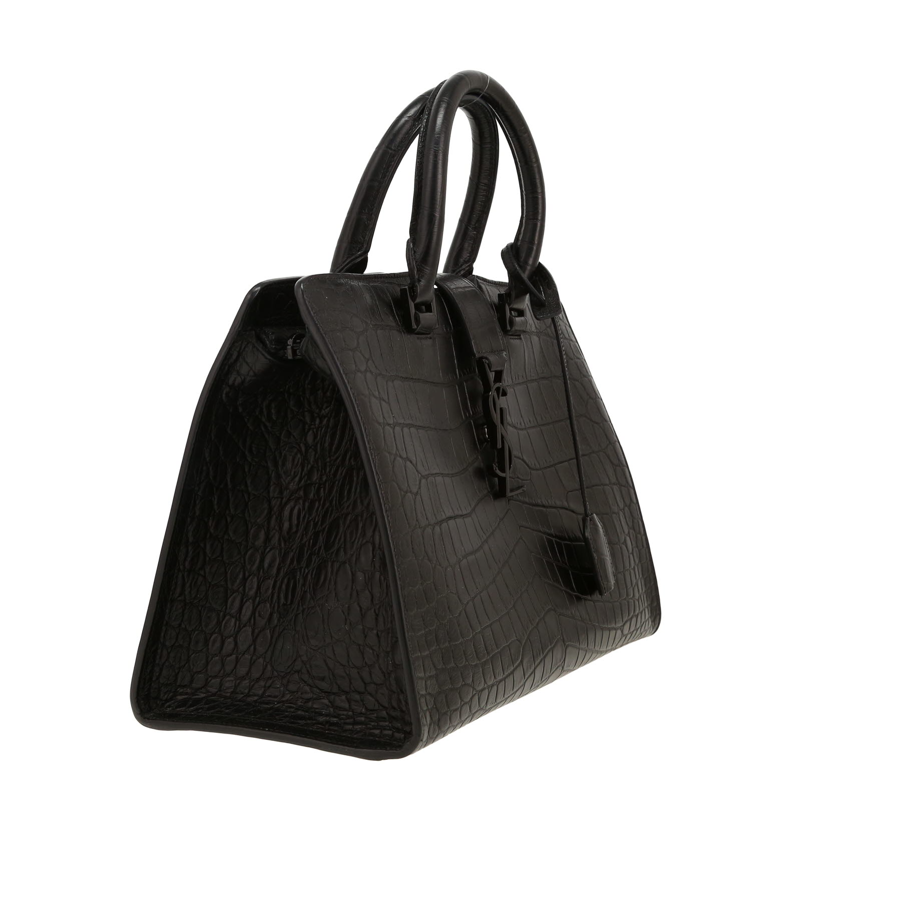 Sac cabas Saint Laurent  Rive Gauche en cuir noir