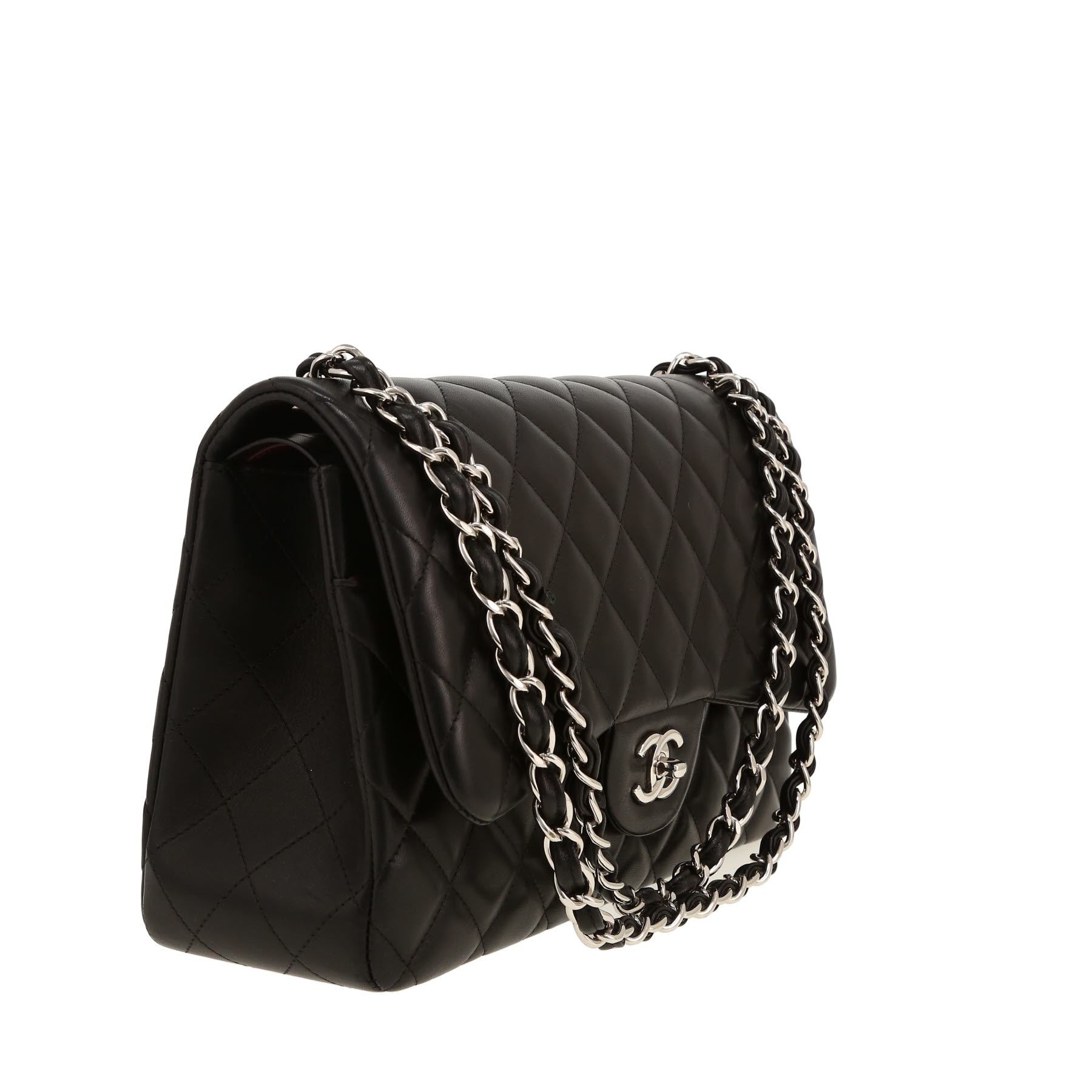 Chanel  Timeless Jumbo shoulder bag  in black quilted leather