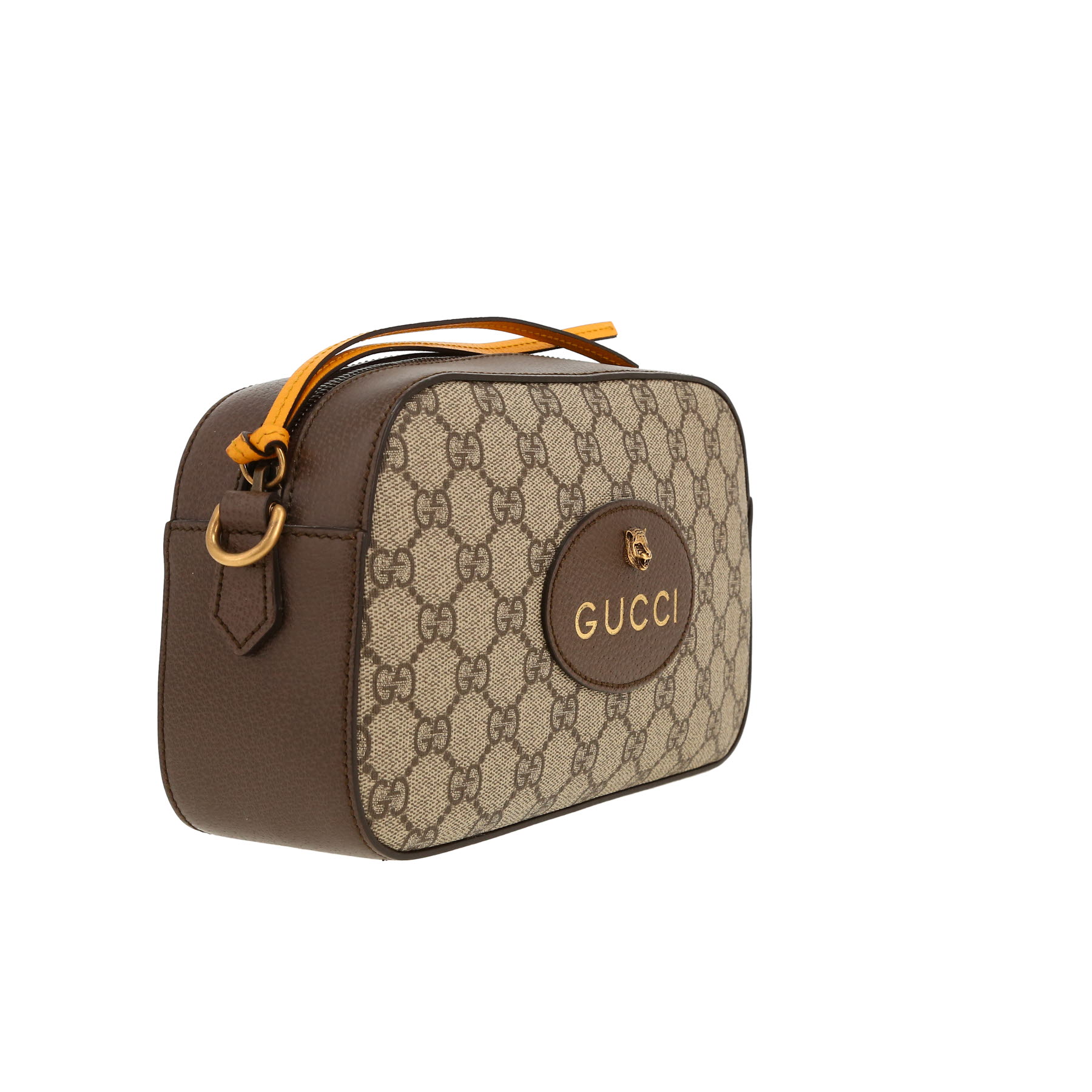 Gucci   shoulder bag  in beige "sûpreme GG" canvas  and brown leather