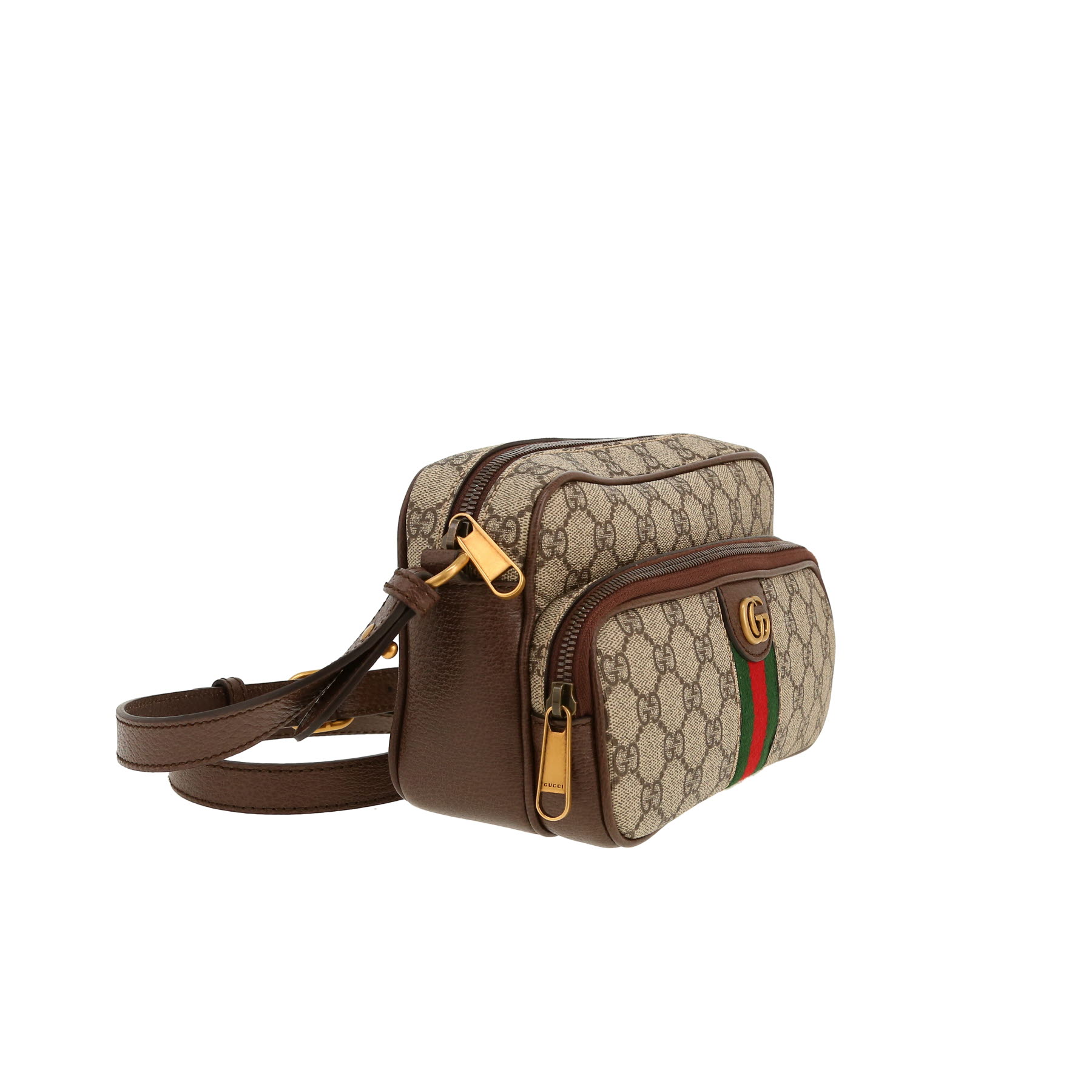 Gucci   shoulder bag  in beige "sûpreme GG" canvas  and brown leather