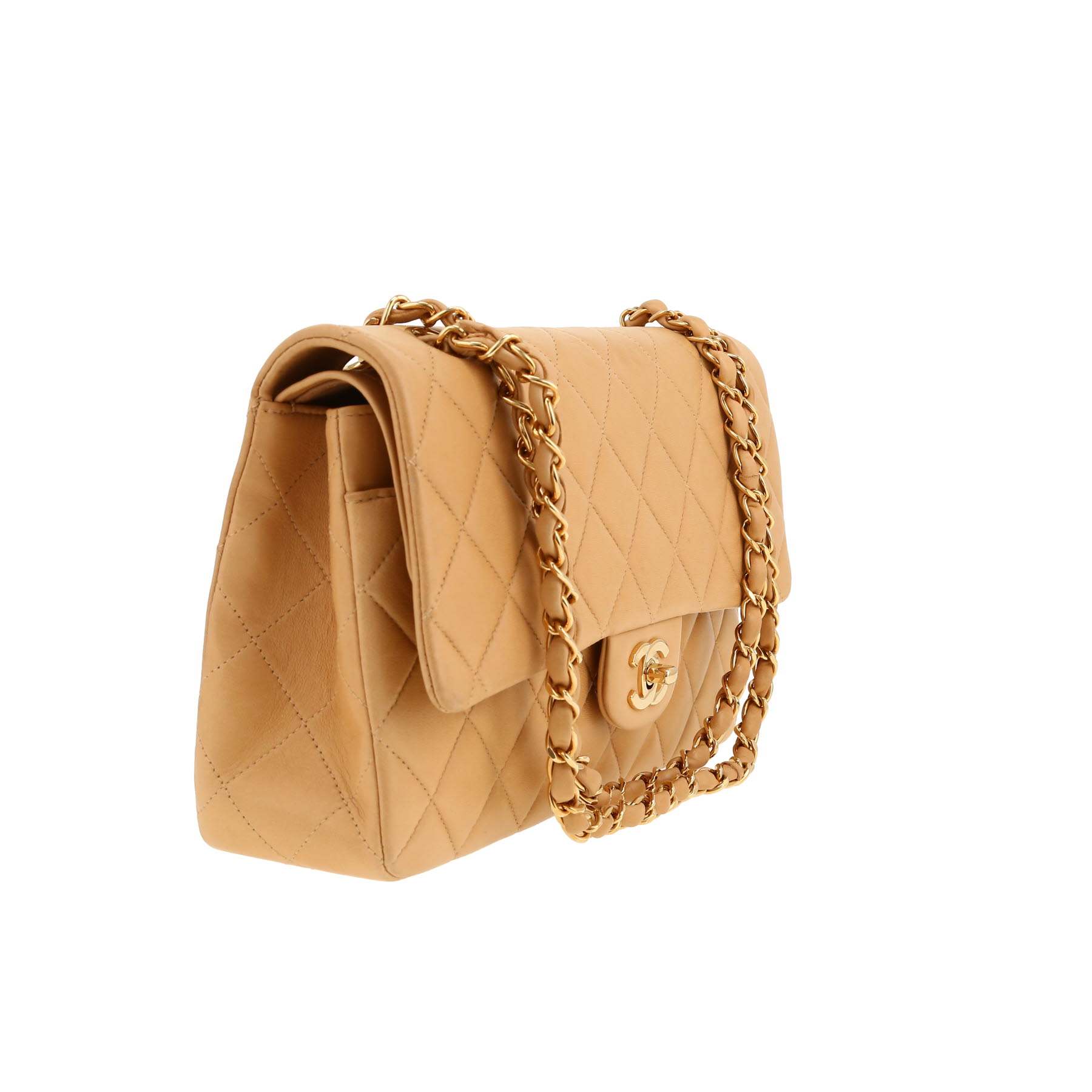 Chanel  Timeless Classic handbag  in beige quilted leather